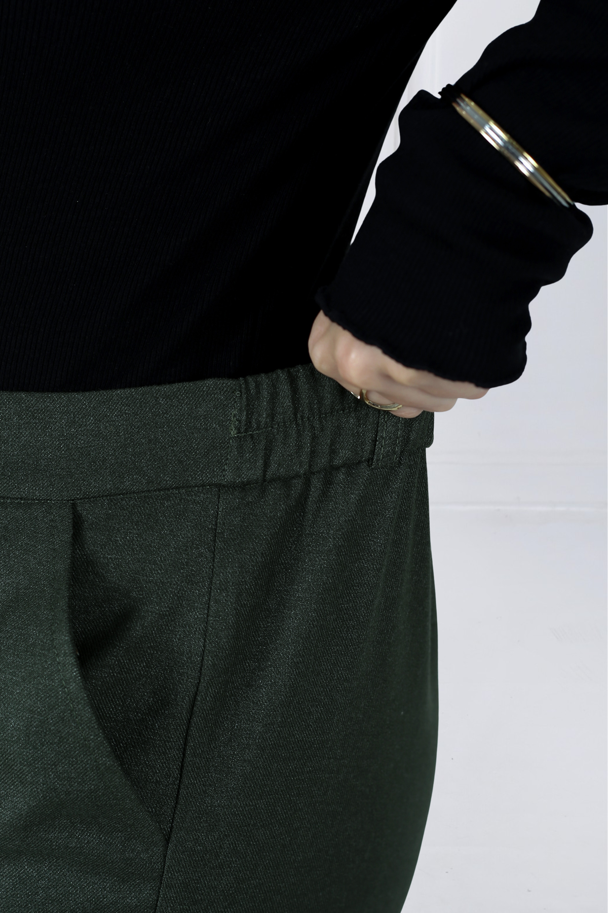 Pantalon Femme - Classique à Fentes CE Chaud - Flanelle Drapée