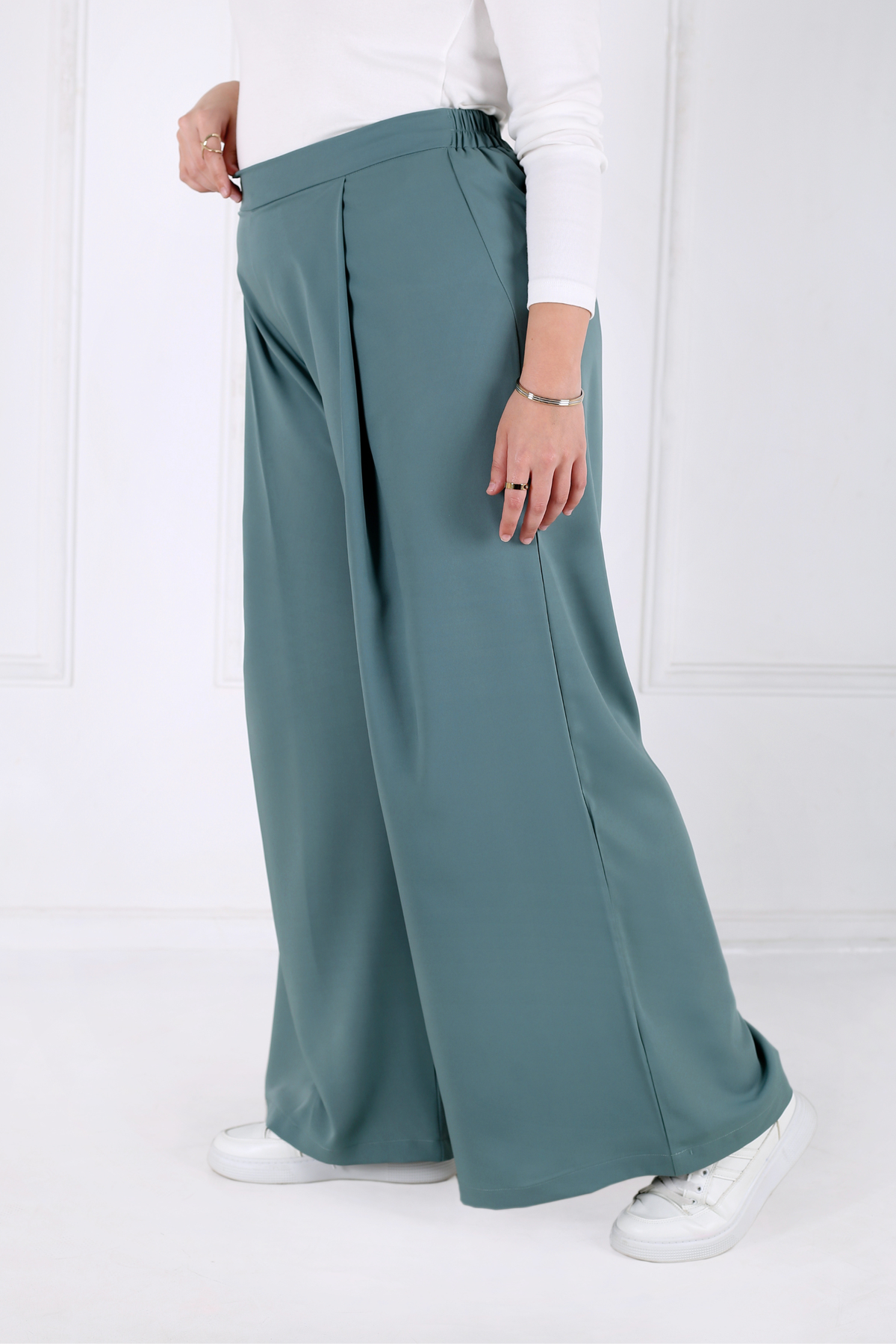 Pantalon Femme - Pantalon Jupe à Plis - Crêpe Prada