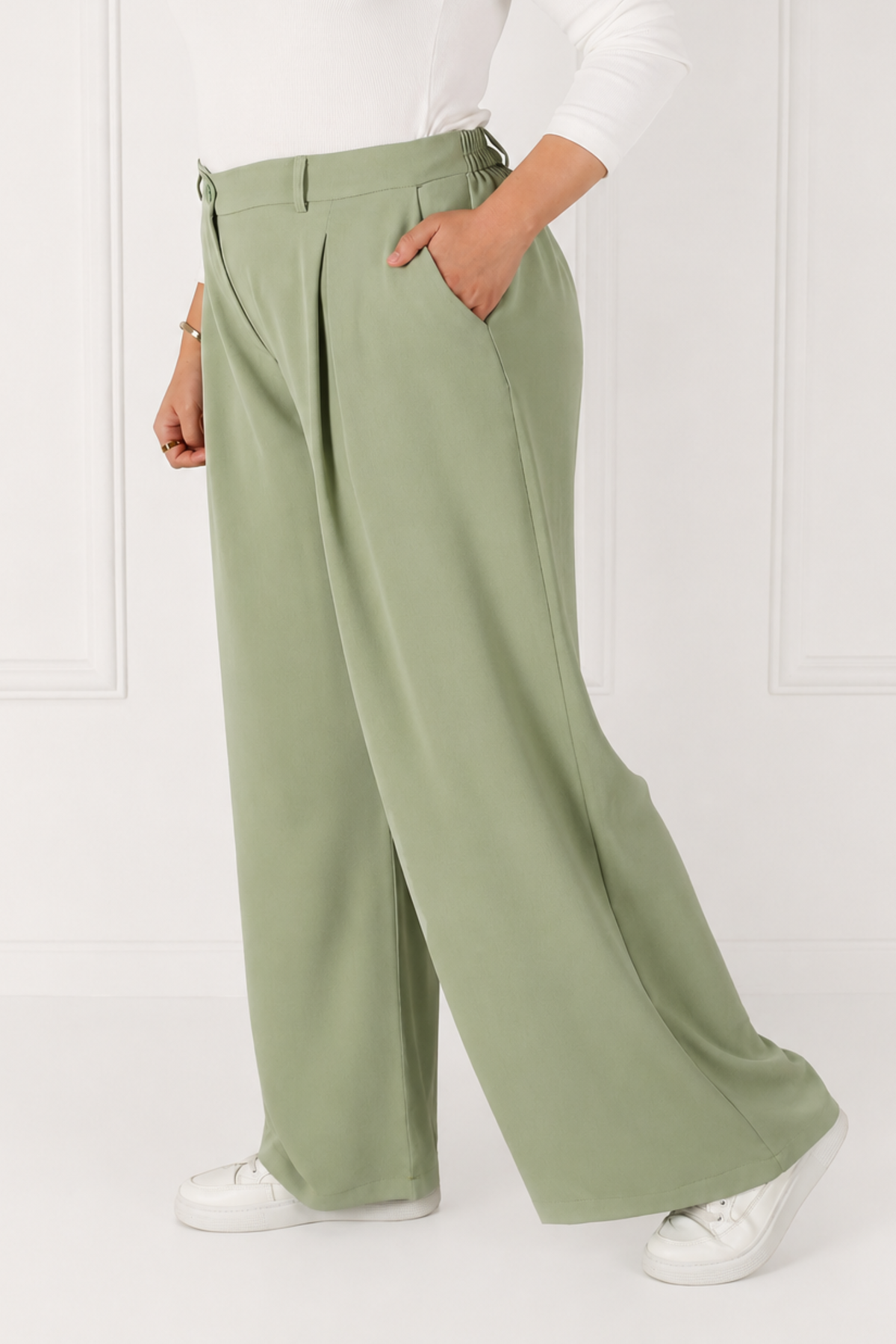 Pantalon Femme - Palazzo à Plis - Crêpe Corée