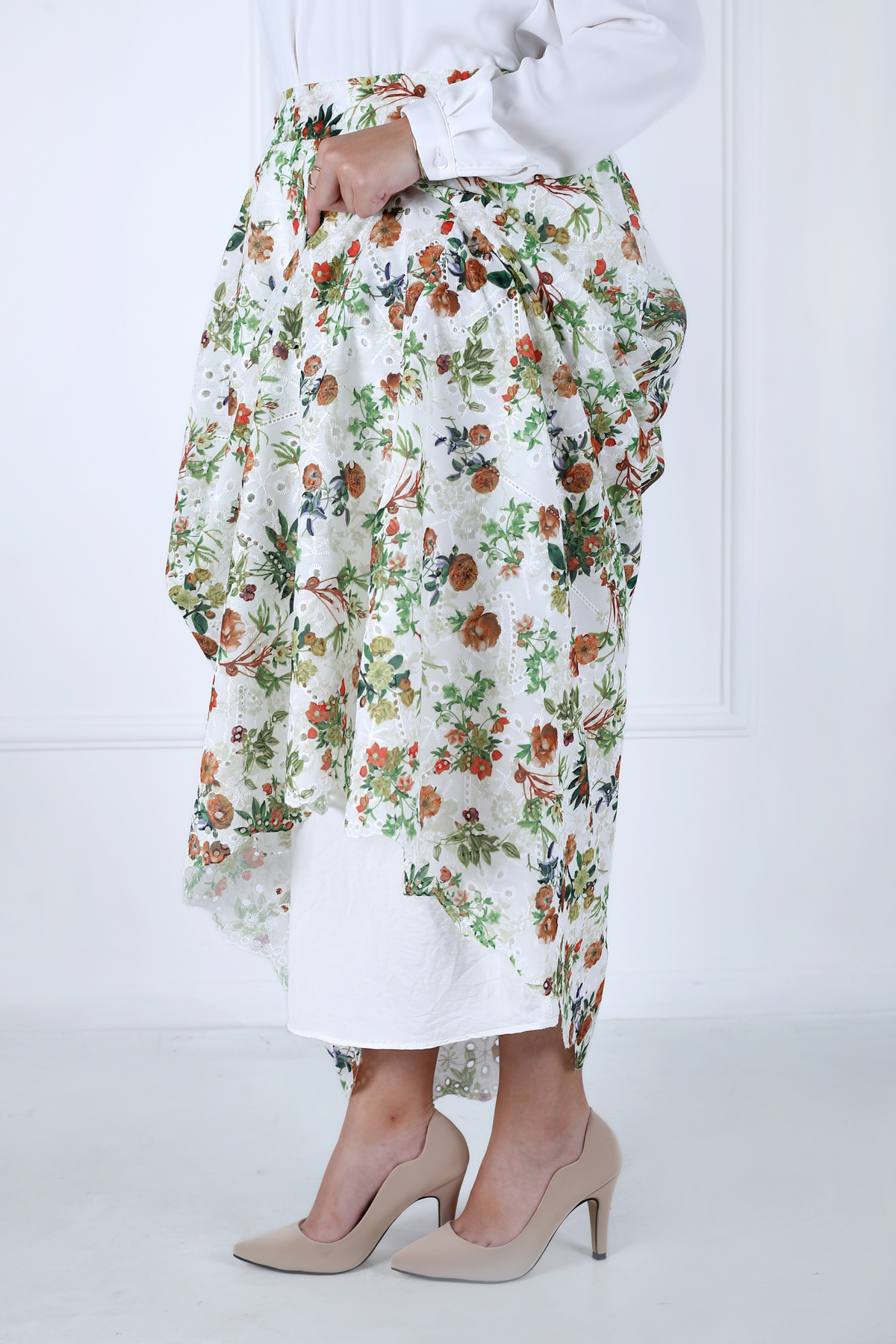 Jupe Longue Avec Doublure - Broderie Anglaise