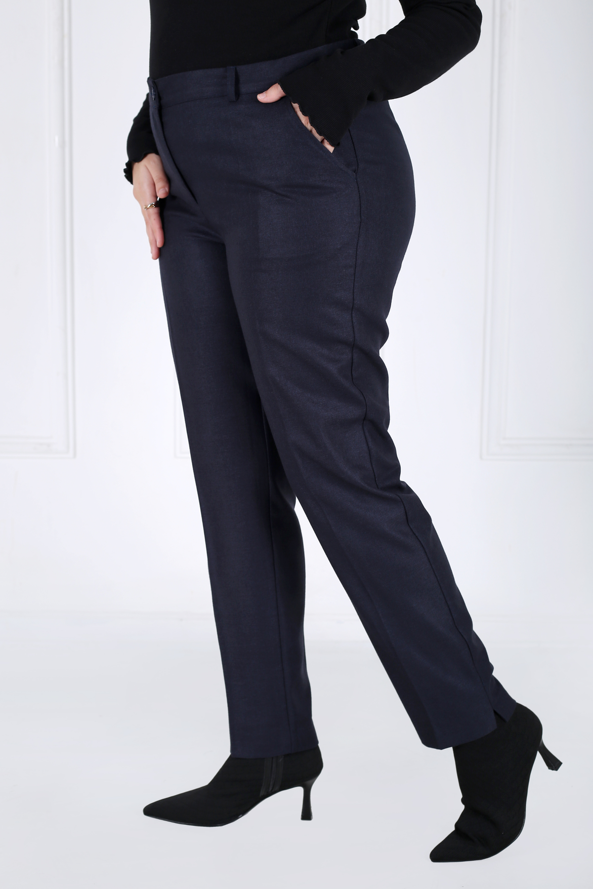 Pantalon Femme - Classique à Fentes Chaud - Flanelle Drapée