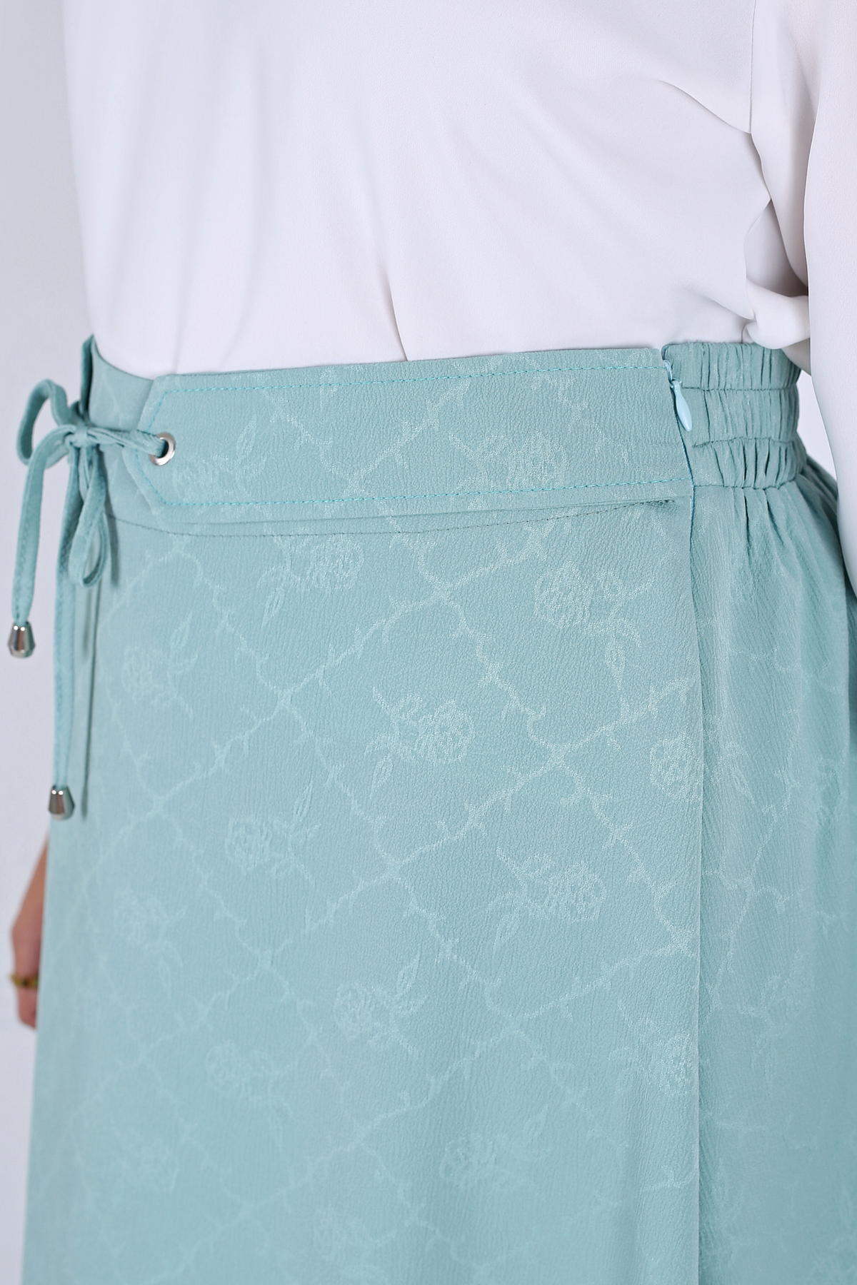 Jupe Evasée à Ceinture - Jacquard
