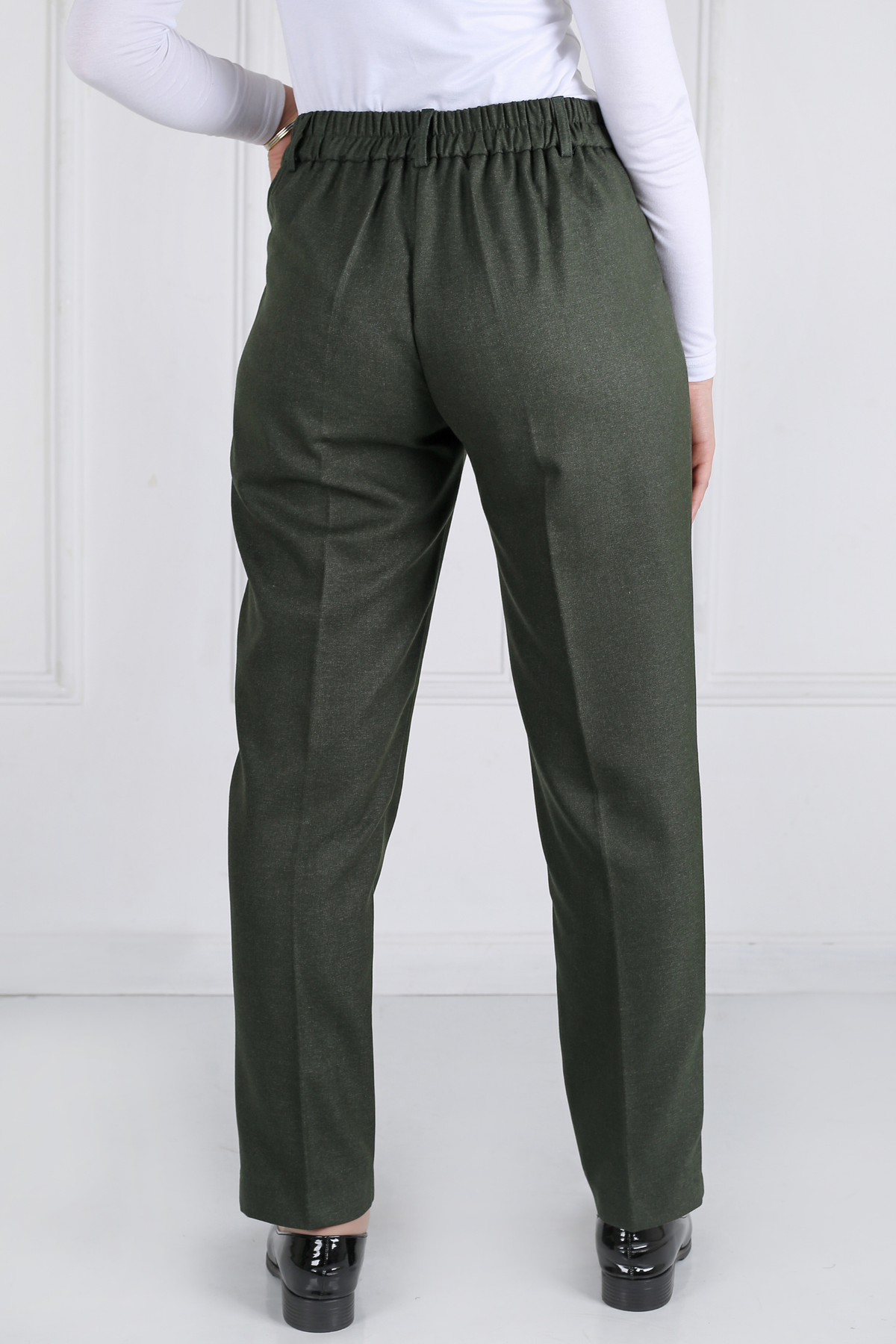 Pantalon Femme - Classique Droit - Flanelle Drapée