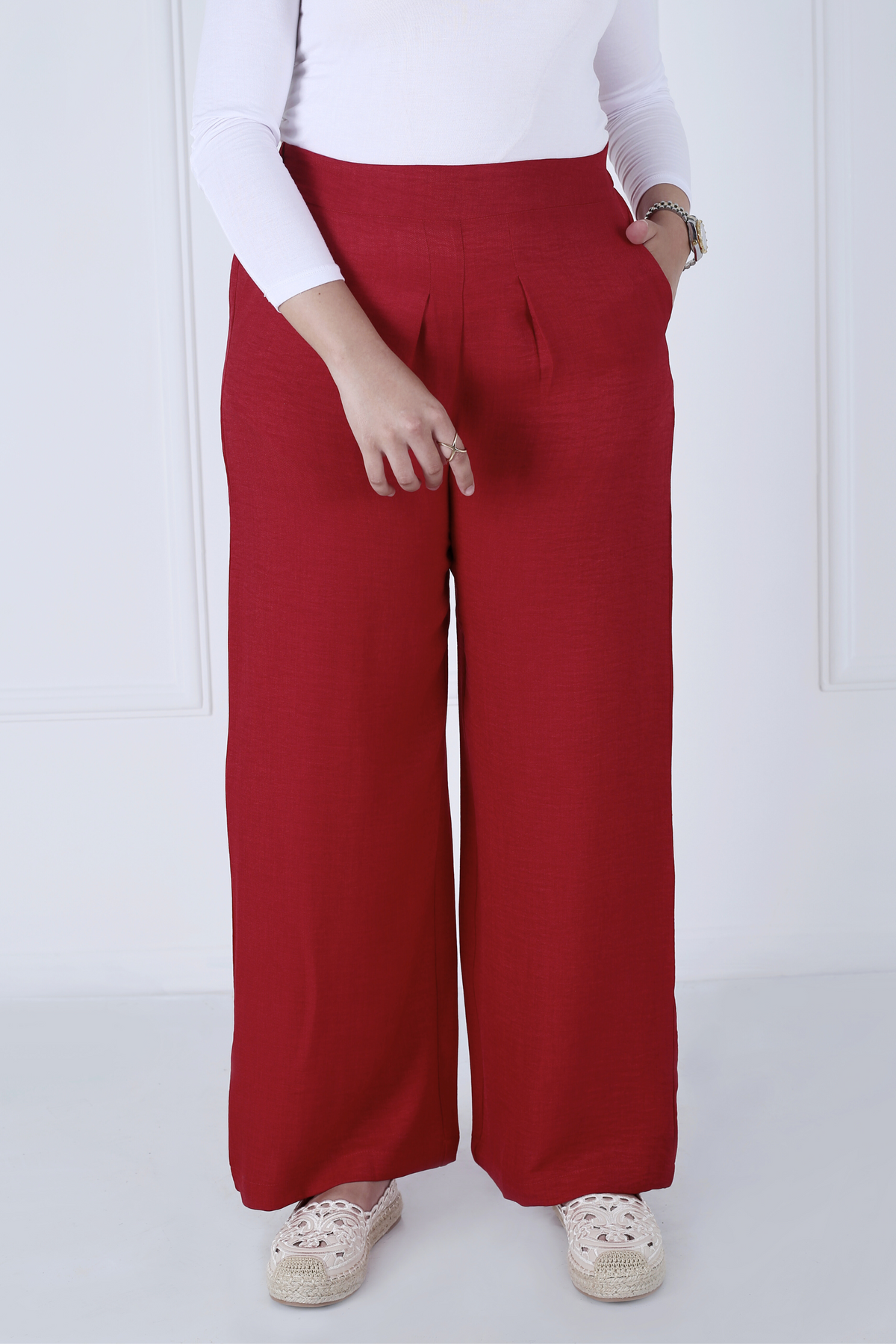 Pantalon Femme - Casual Large - Effet Lin