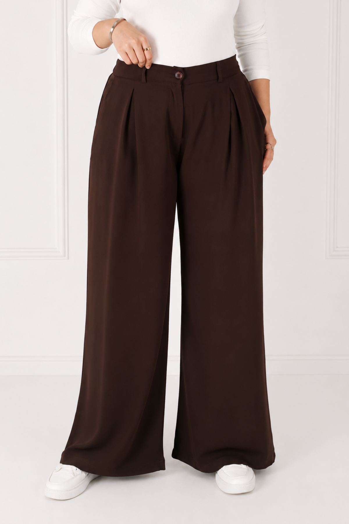 Pantalon Femme - Palazzo à Plis - Crêpe Corée (DC)