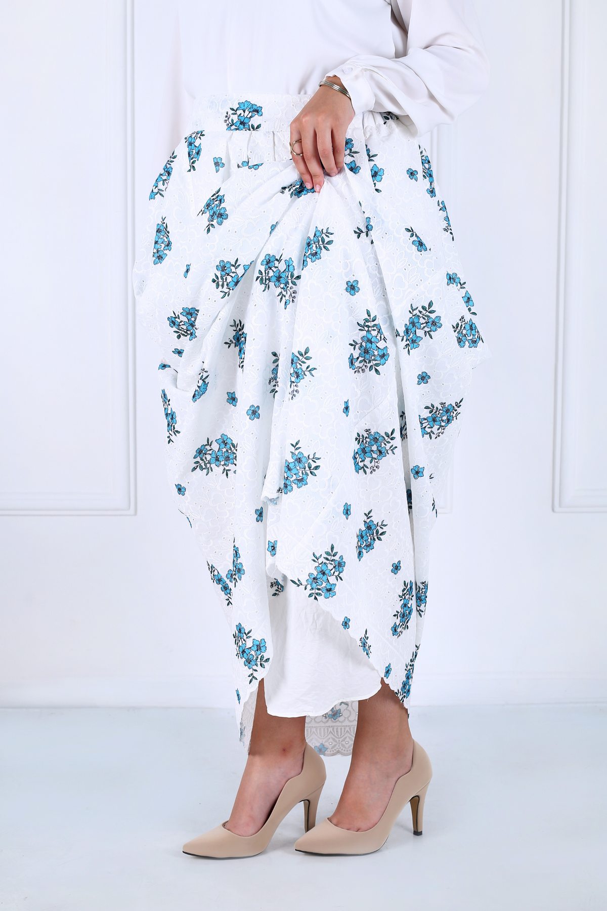 Jupe Longue Avec Doublure - Broderie Anglaise