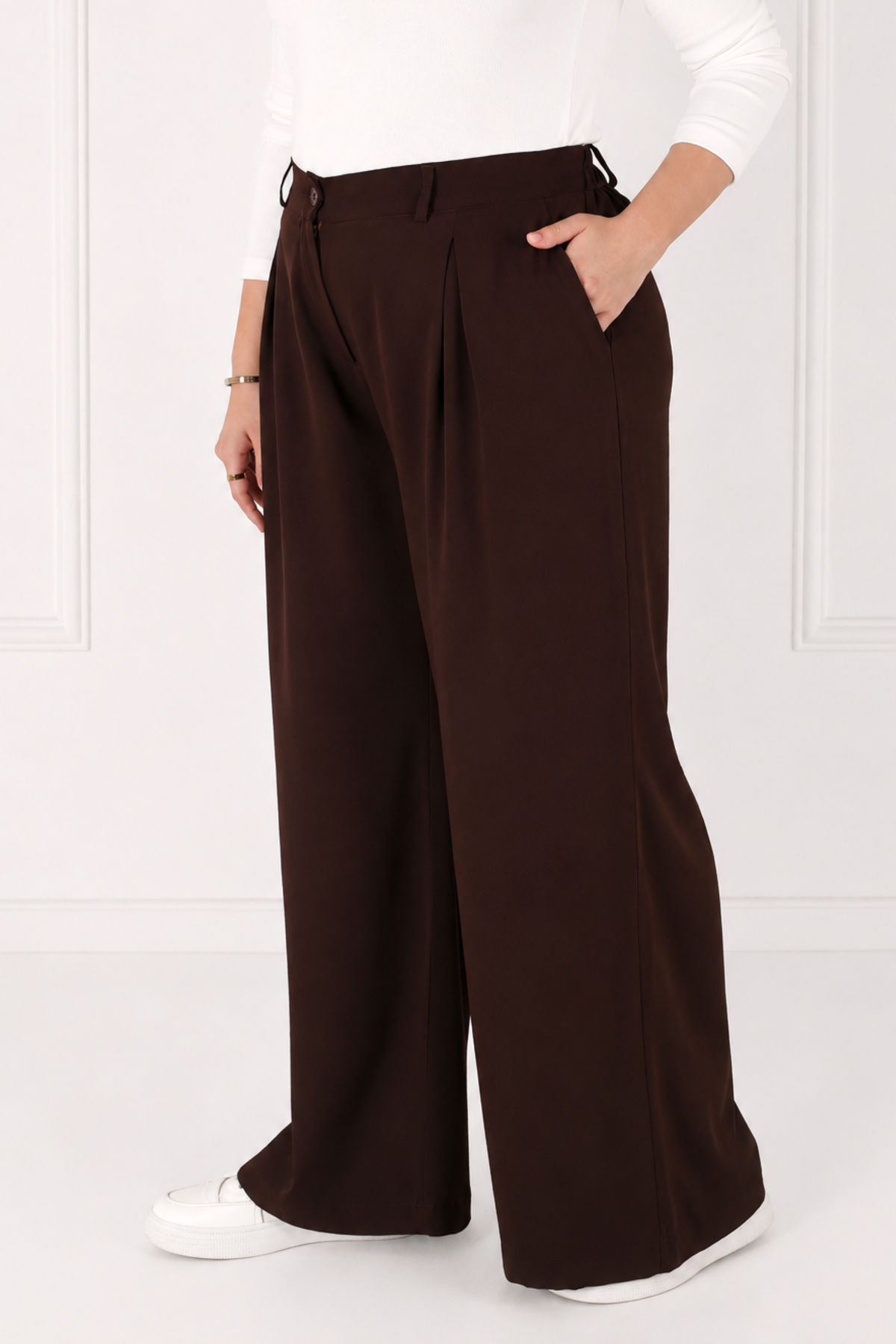 Pantalon Femme - Palazzo à Plis - Crêpe Corée (DC)