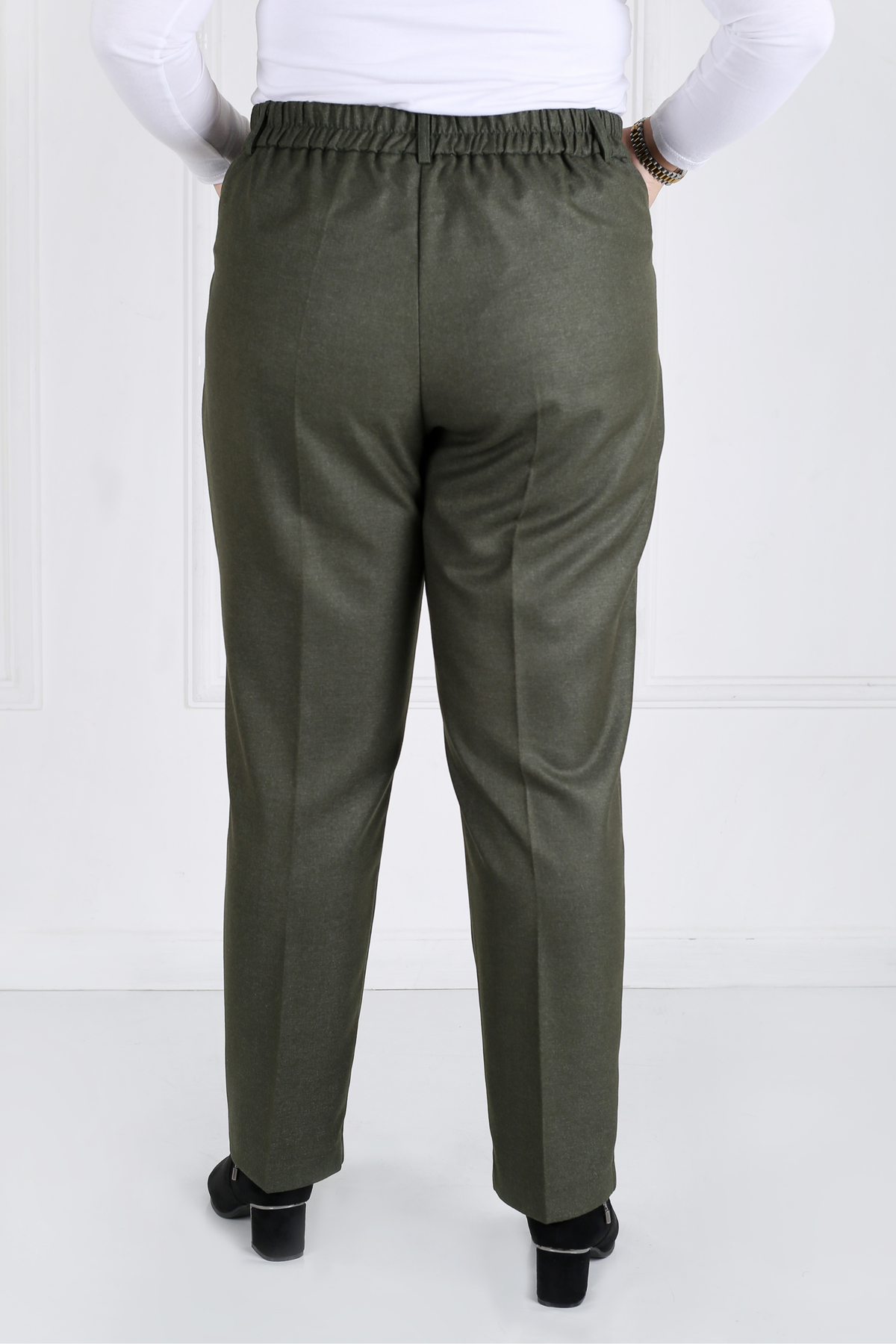 Pantalon Femme - Classique Droit - Flanelle Drapée