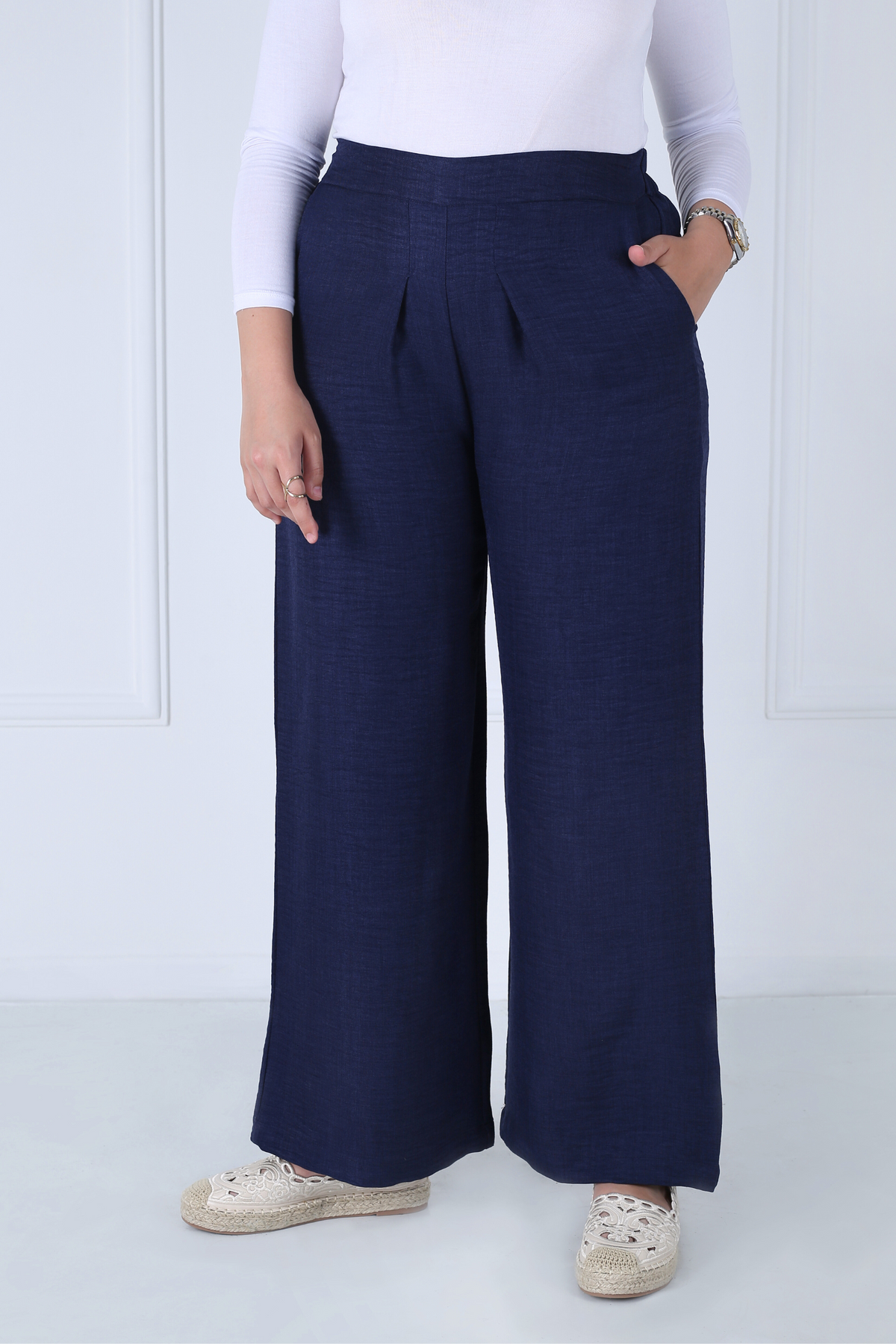 Pantalon Femme - Casual Large - Effet Lin