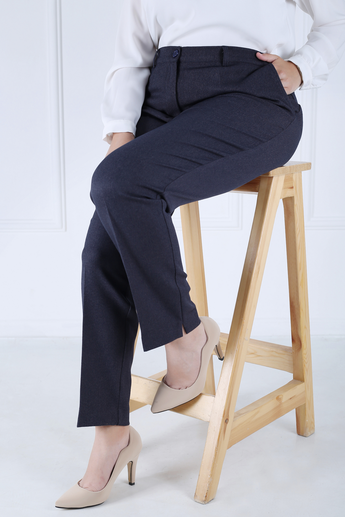 Pantalon Femme - Classique à Fentes - Flanelle