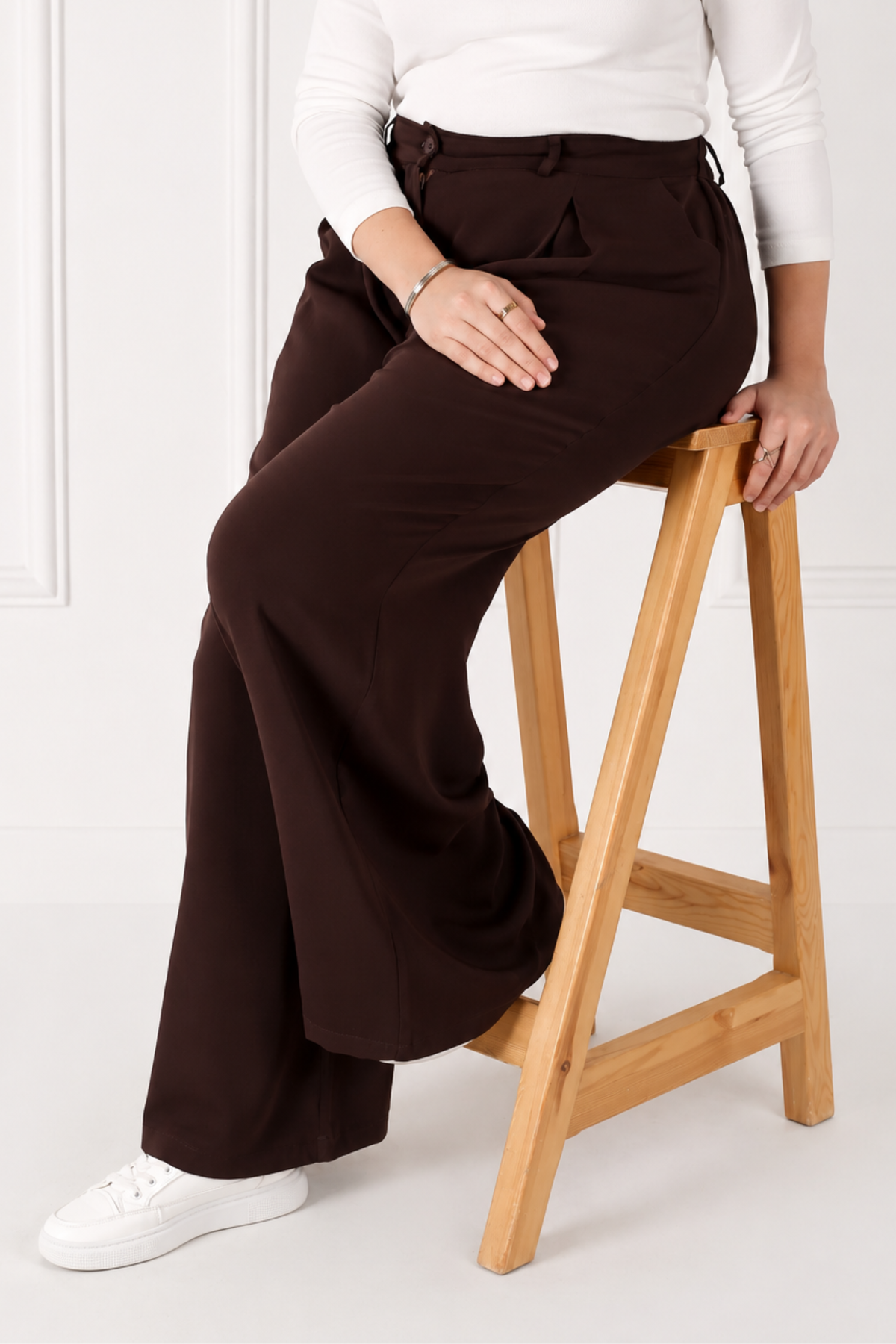 Pantalon Femme - Palazzo à Plis - Crêpe Corée (DC)