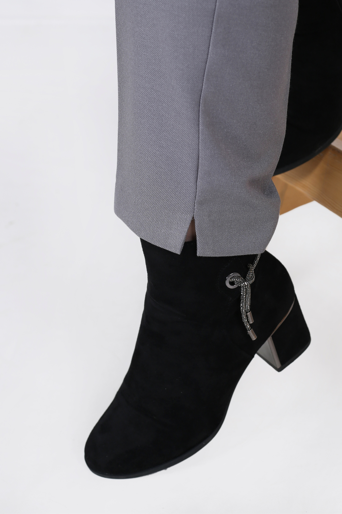 Pantalon Femme - Classique à Fentes CE Chaud - Flanelle Drapée