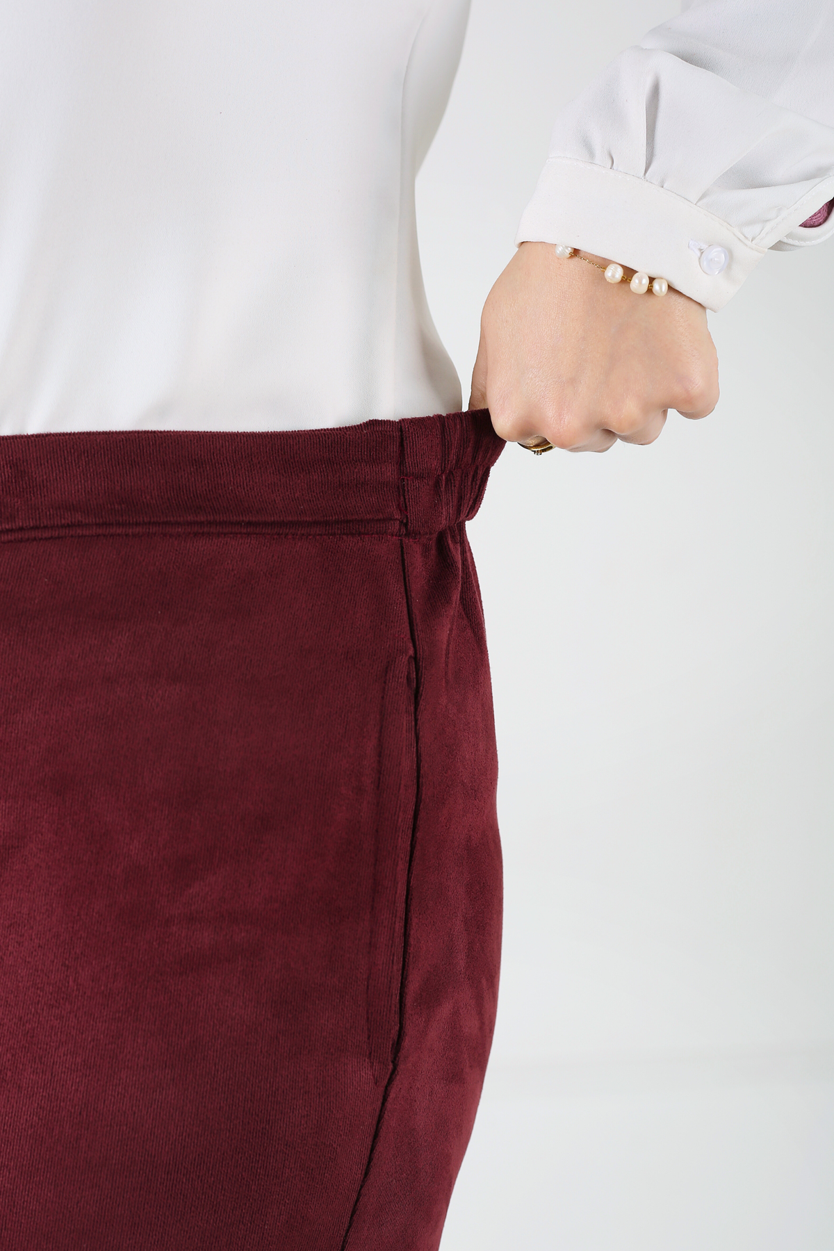 Pantalon Femme - Large à Ceinture - Simili Daim Etirable