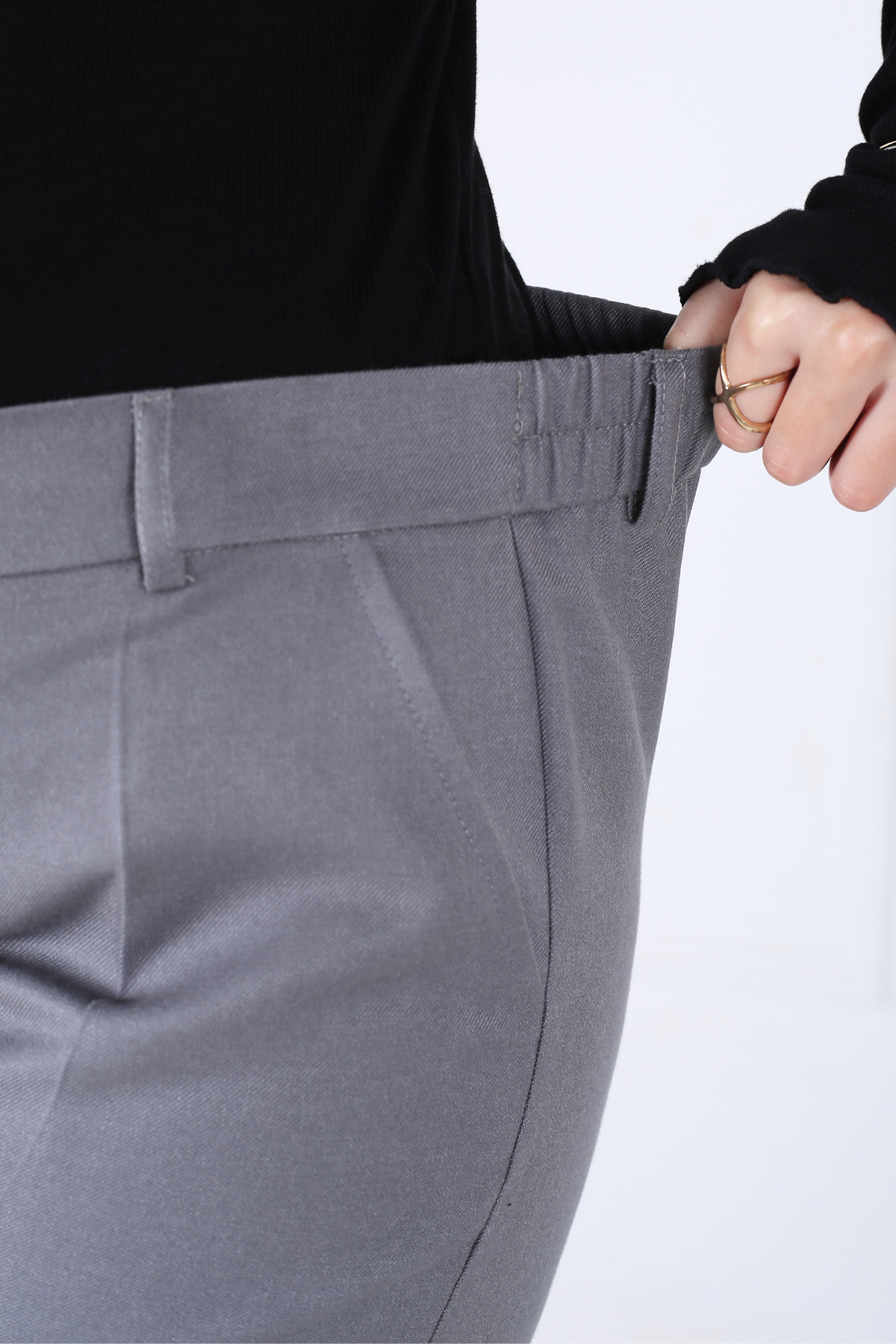 Pantalon Femme - Classique à Fentes CE Chaud - Flanelle Drapée