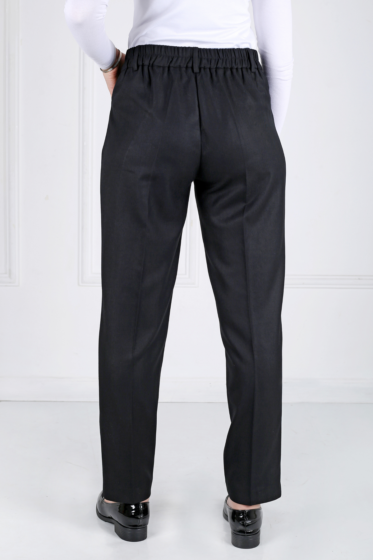 Pantalon Femme - Classique Droit - Flanelle Drapée