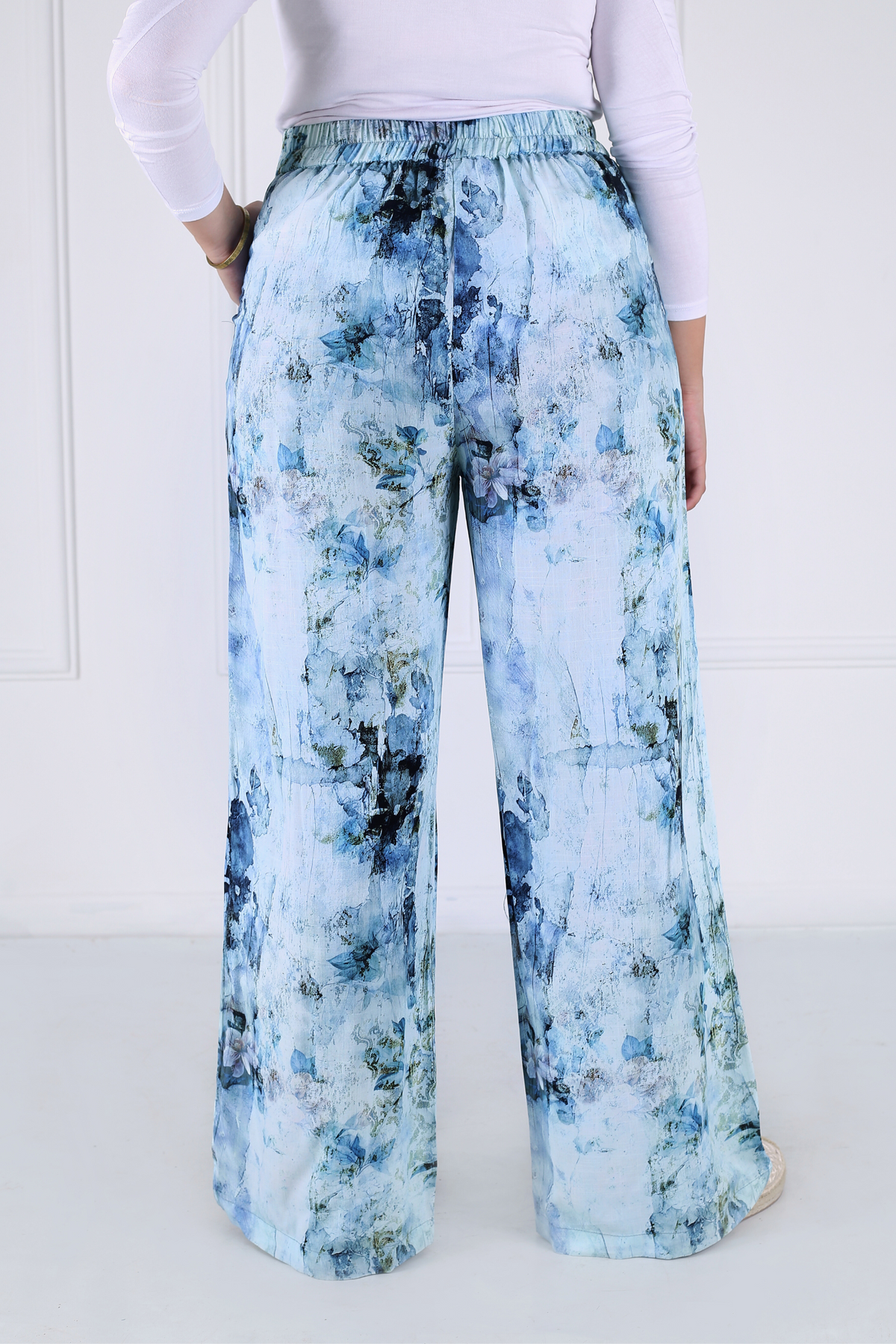 Pantalon Femme - Casual Large - Viscose Motifs Fleurs