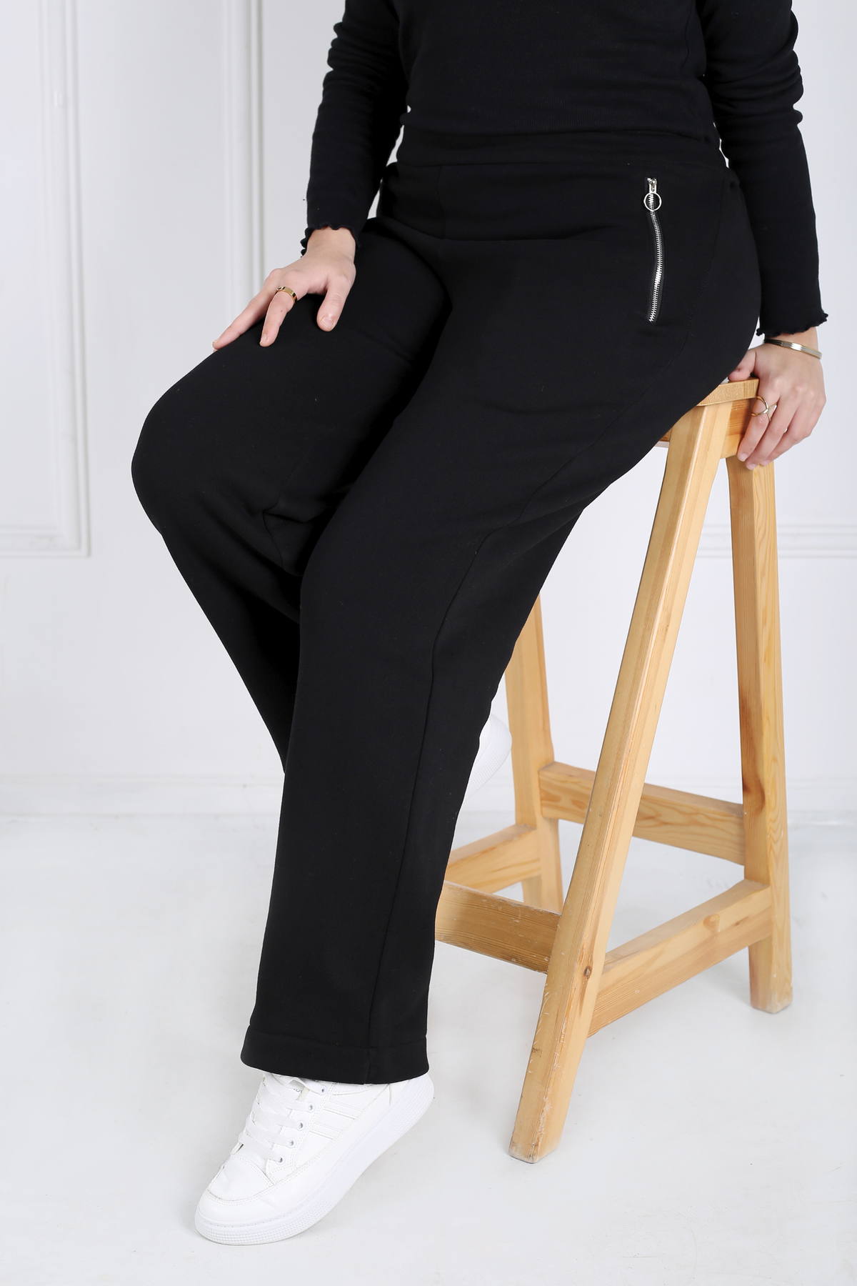 Pantalon Femme - Droit Poches Zippées - Molleton Gratté Chaud 🔥