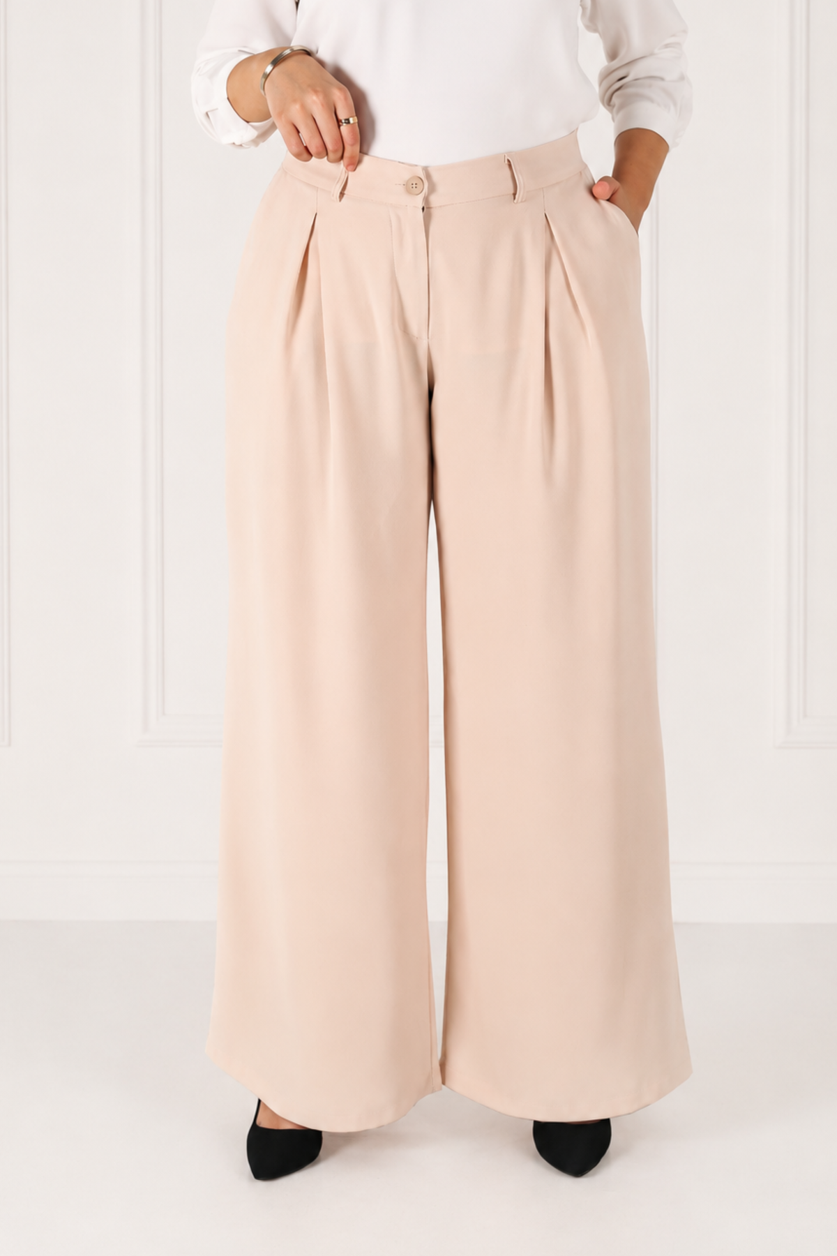 Pantalon Femme - Palazzo à Plis - Crêpe Corée