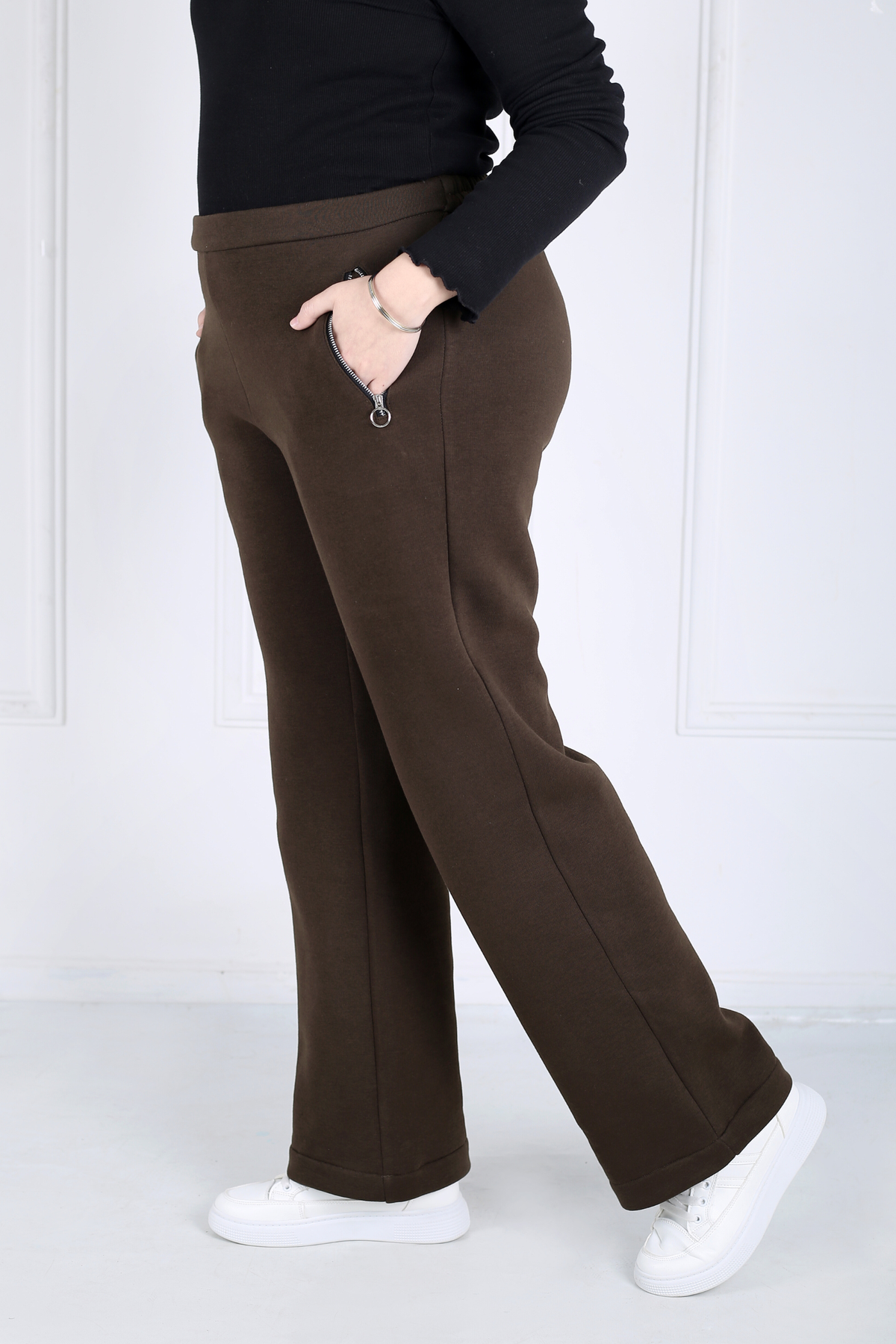 Pantalon Femme - Droit Poches Zippées - Molleton Gratté Chaud 🔥