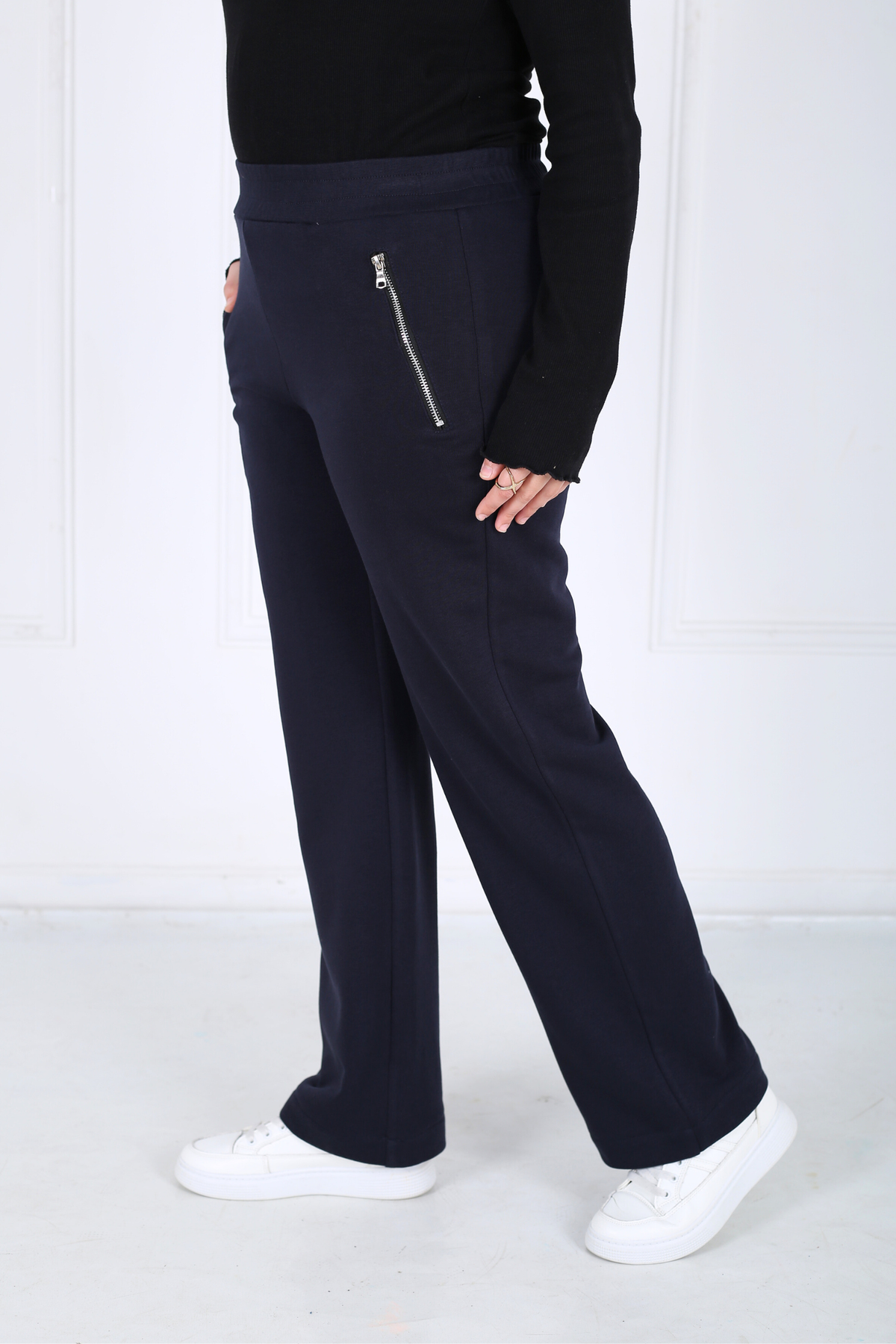 Pantalon Femme - Droit Poches Zippées CE - Molleton Chaud
