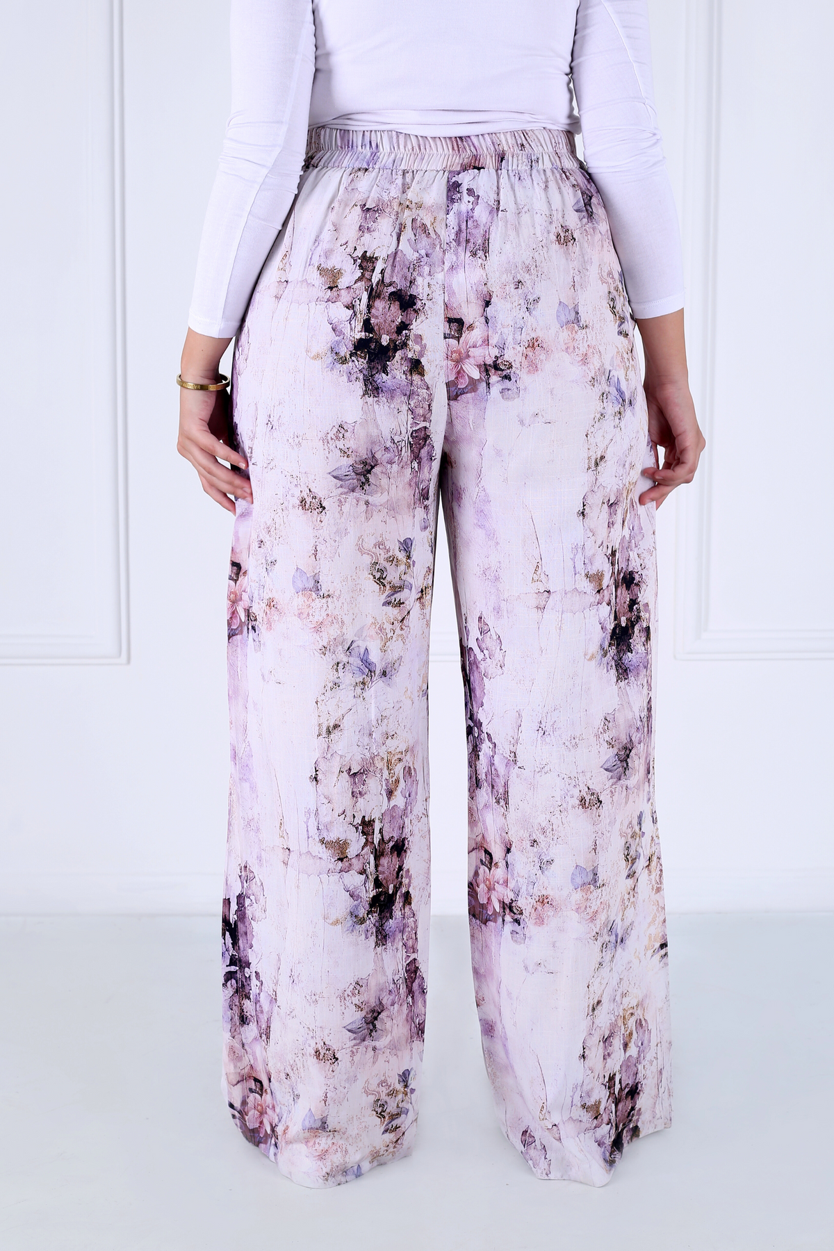 Pantalon Femme - Casual Large - Viscose Motifs Fleurs