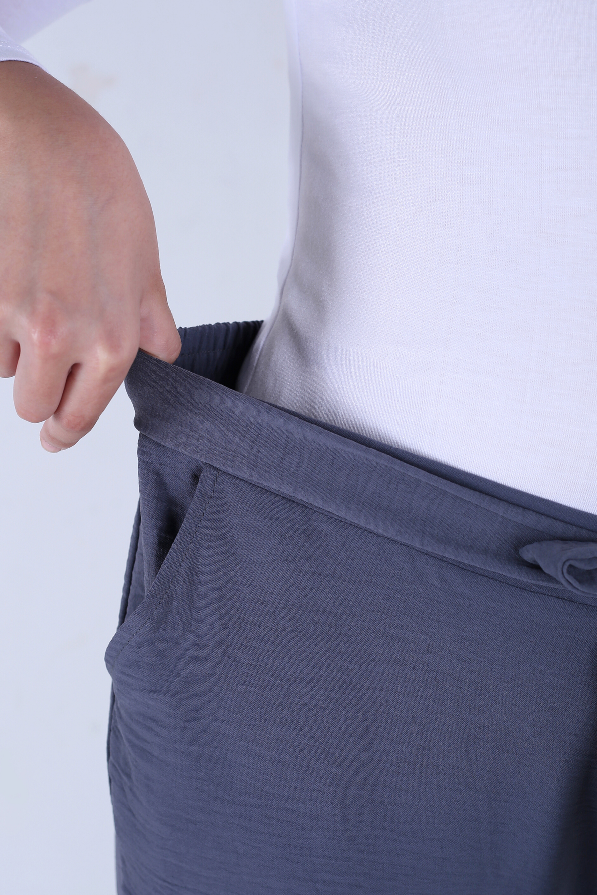 Pantalon Femme - Casual Large à Ceinture - Crêpe Crush