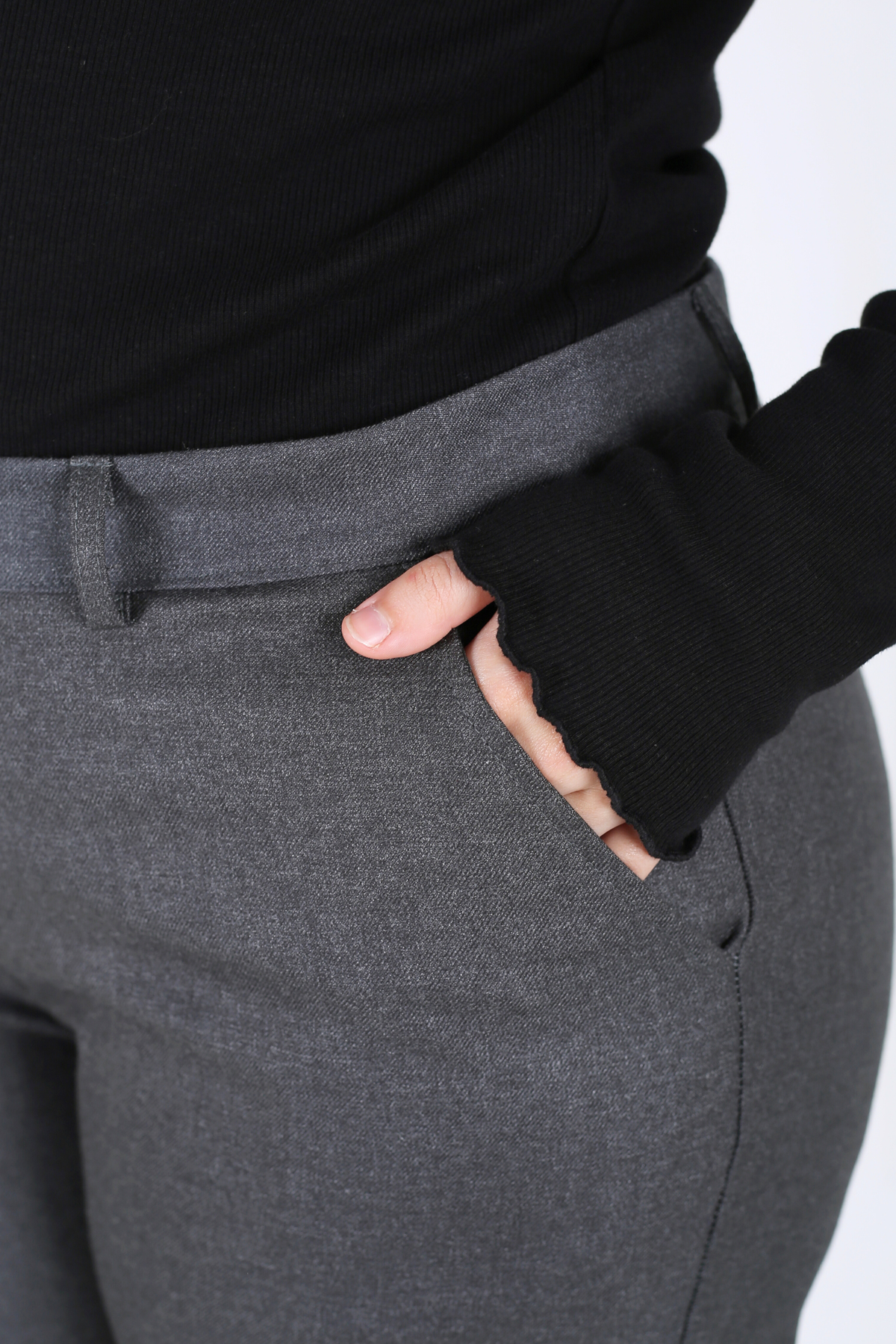 Pantalon Femme - Classique à Fentes Chaud - Flanelle Drapée