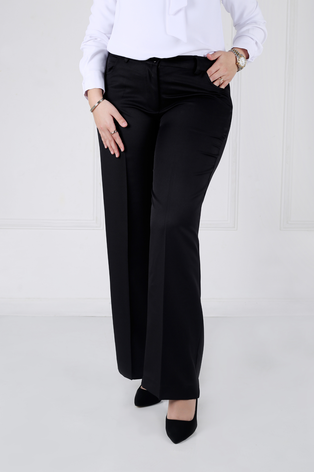 Pantalon Femme - Classique Large - Gabardine Tailleur