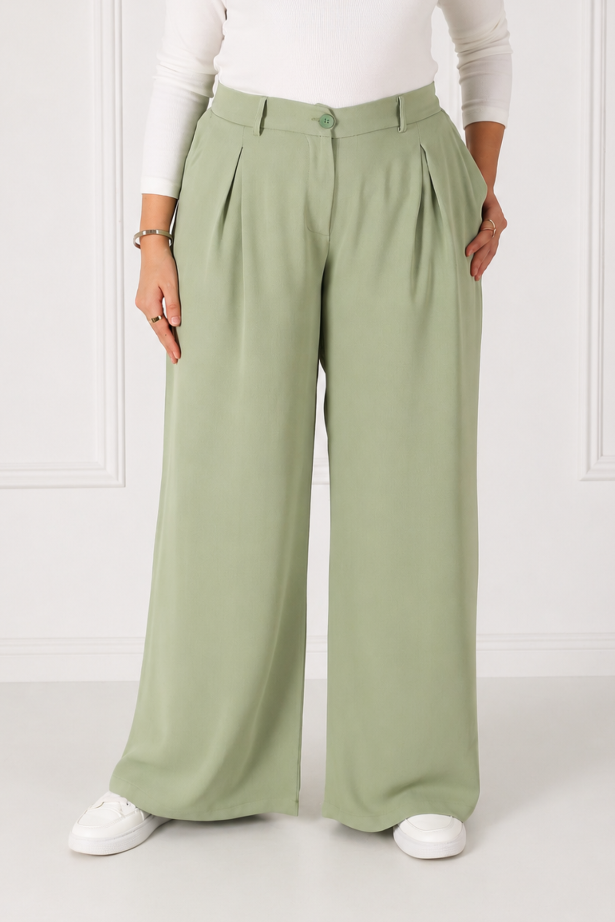 Pantalon Femme - Palazzo à Plis - Crêpe Corée