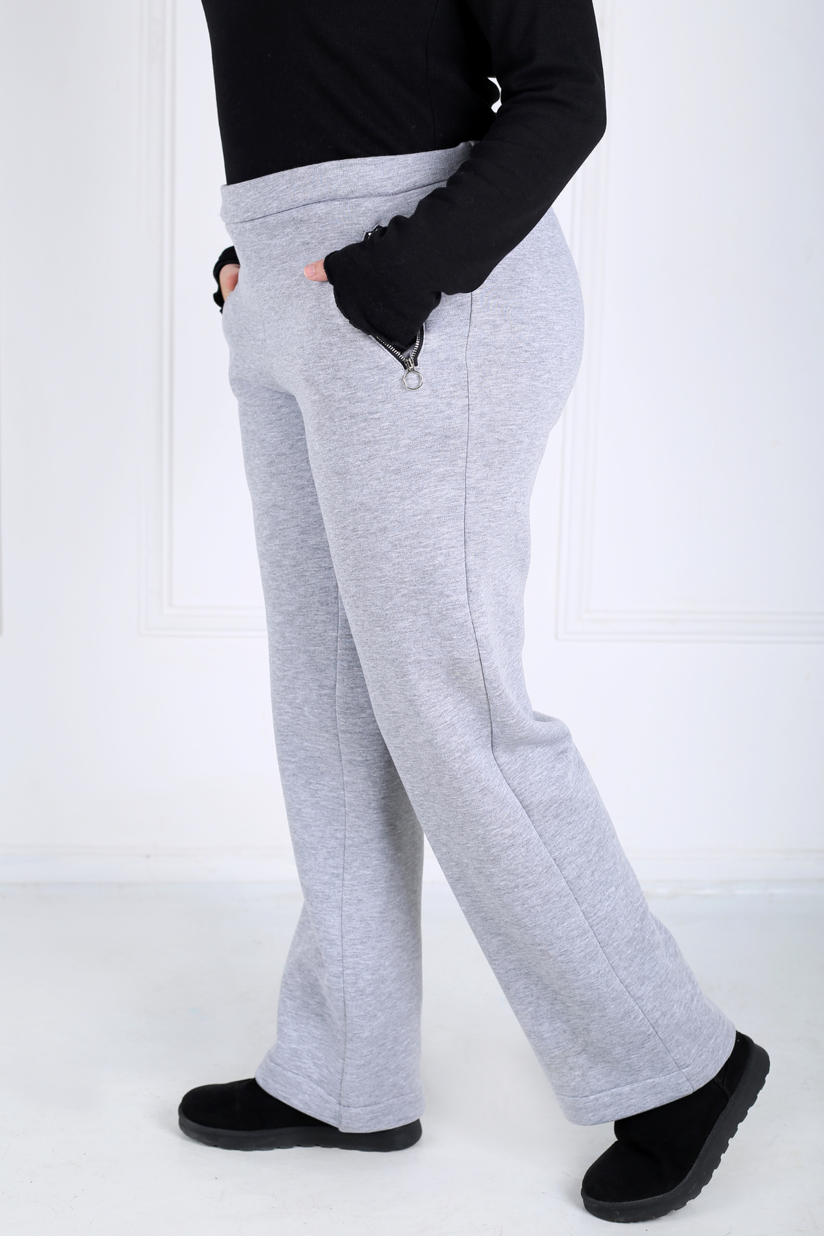 Pantalon Femme - Droit Poches Zippées - Molleton Gratté Chaud 🔥