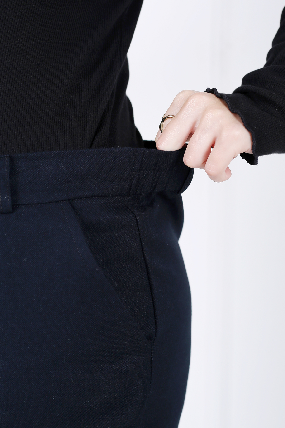 Pantalon Femme - Classique à Fentes CE Chaud - Flanelle Drapée