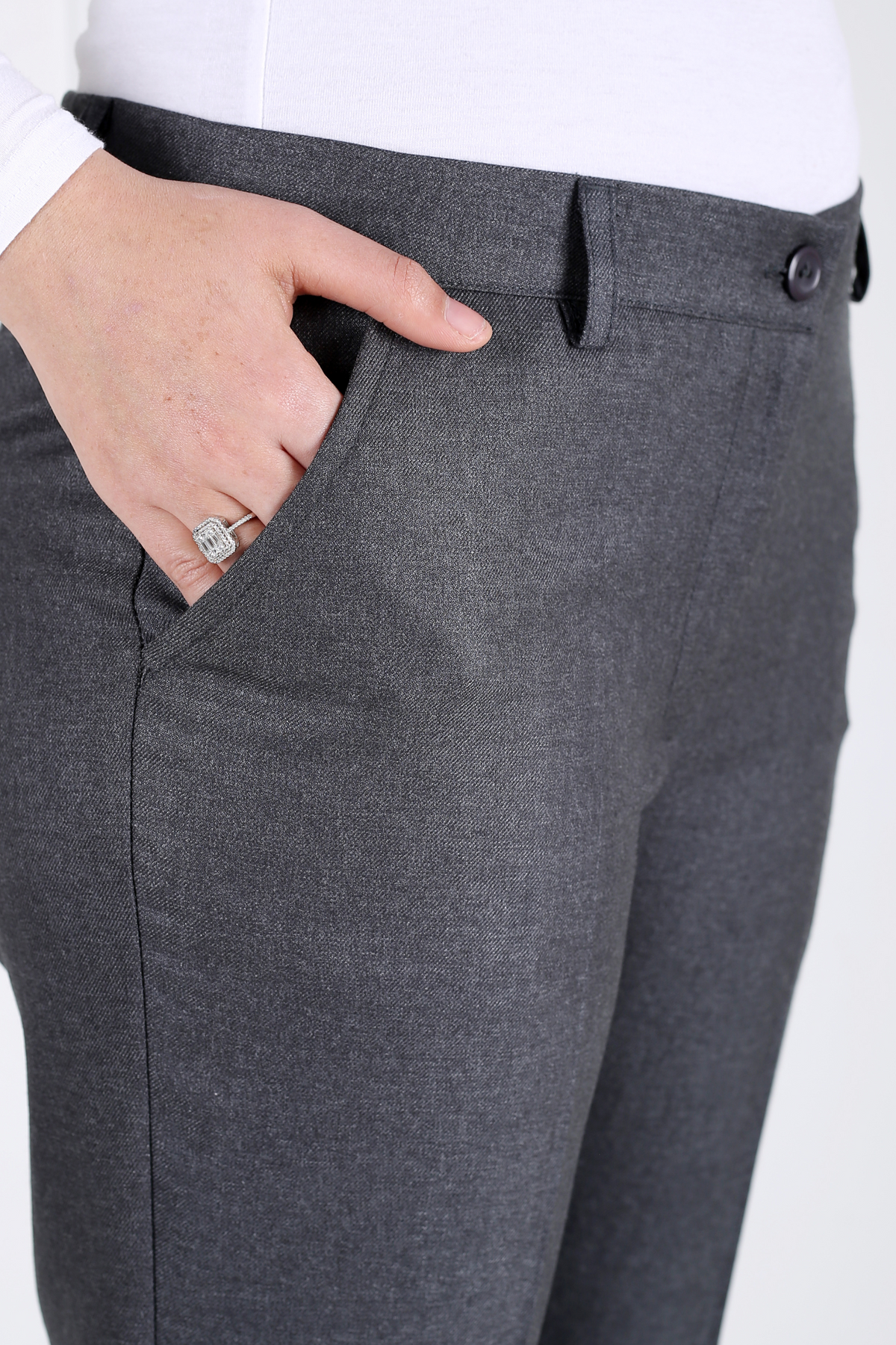 Pantalon Femme - Classique à Fentes - Flanelle Drapée