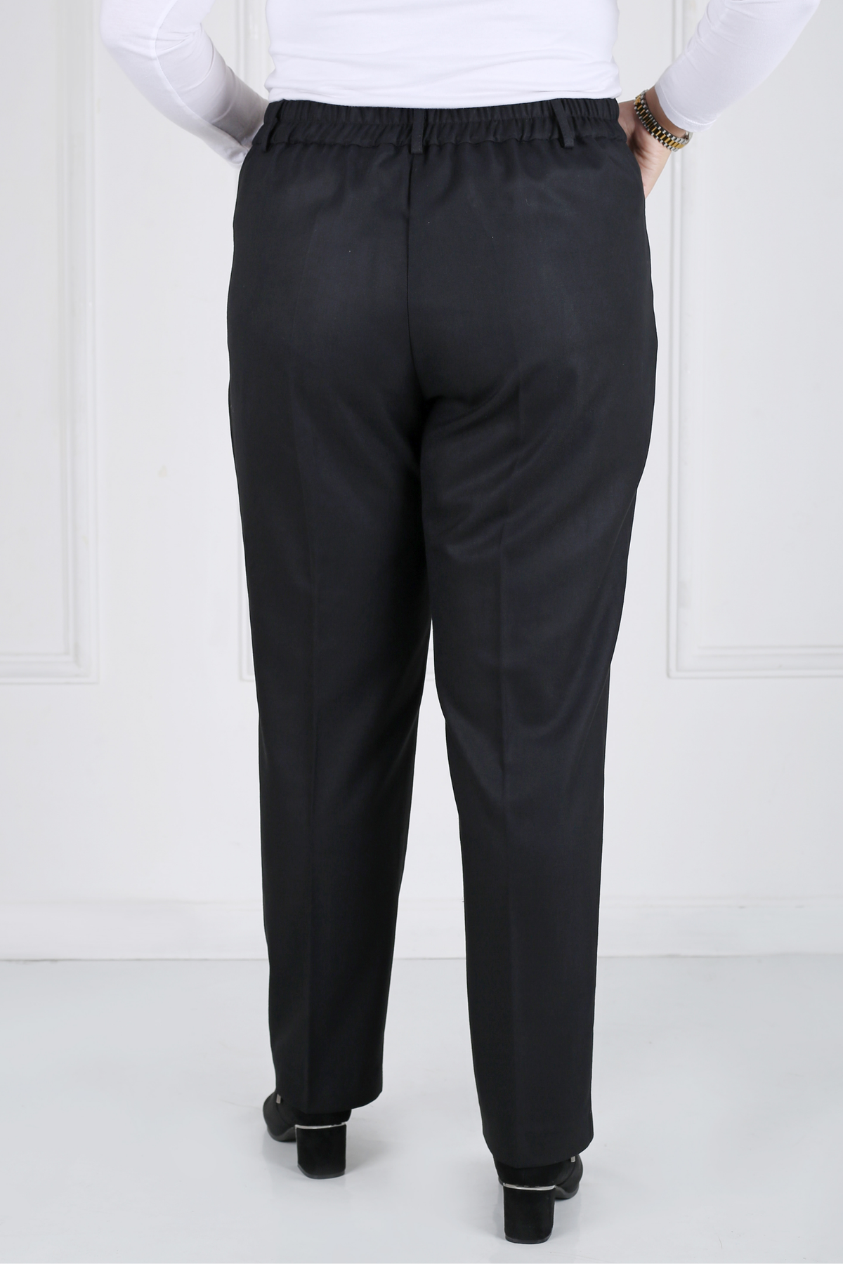 Pantalon Femme - Classique Droit - Flanelle Drapée