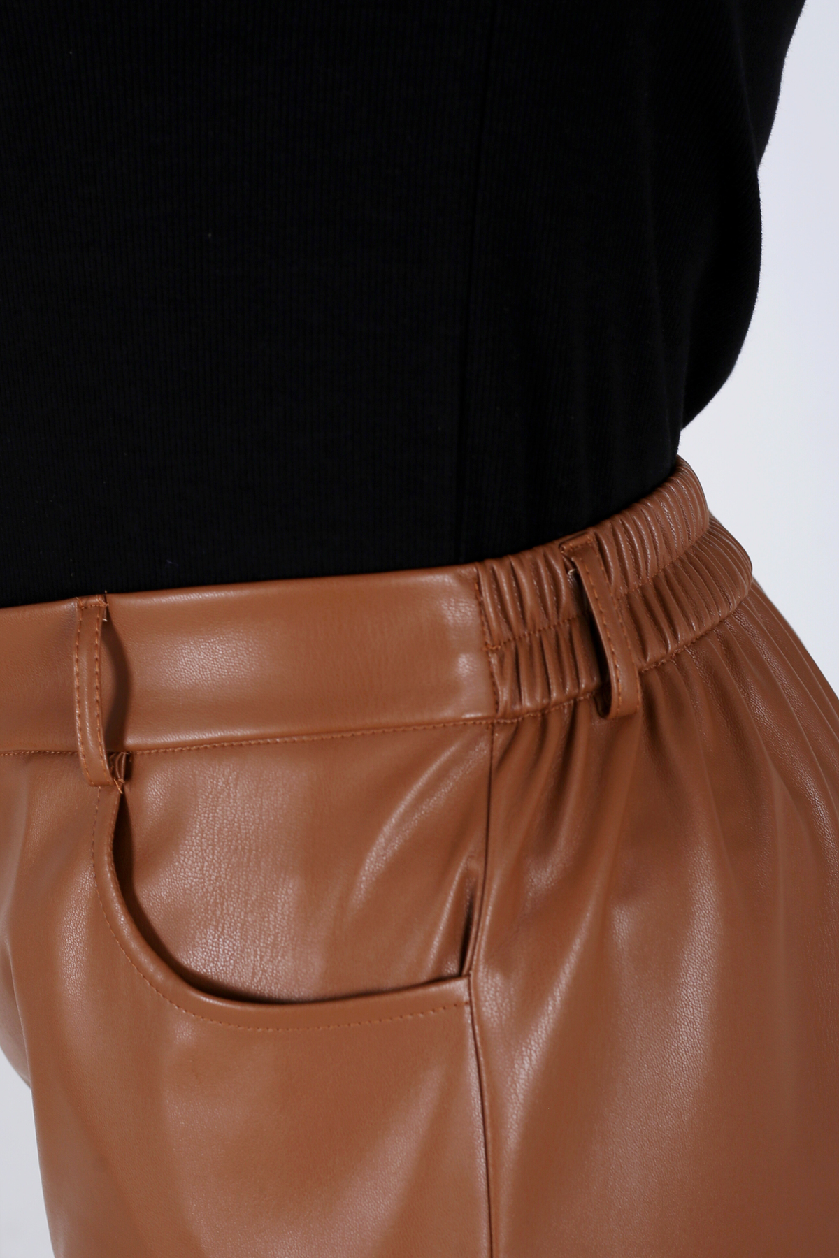 Pantalon Femme - Large Chaud - Simili Cuir Etirable