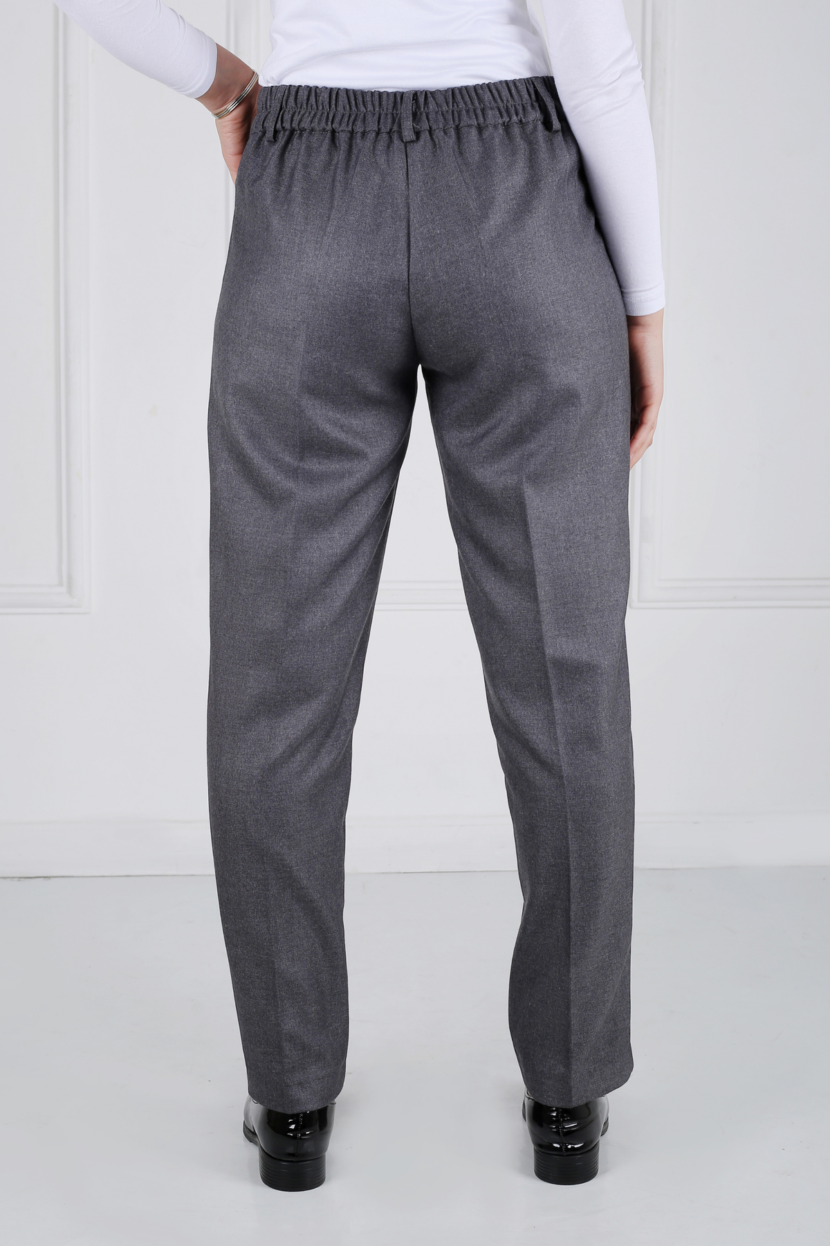 Pantalon Femme - Classique Droit - Flanelle Drapée
