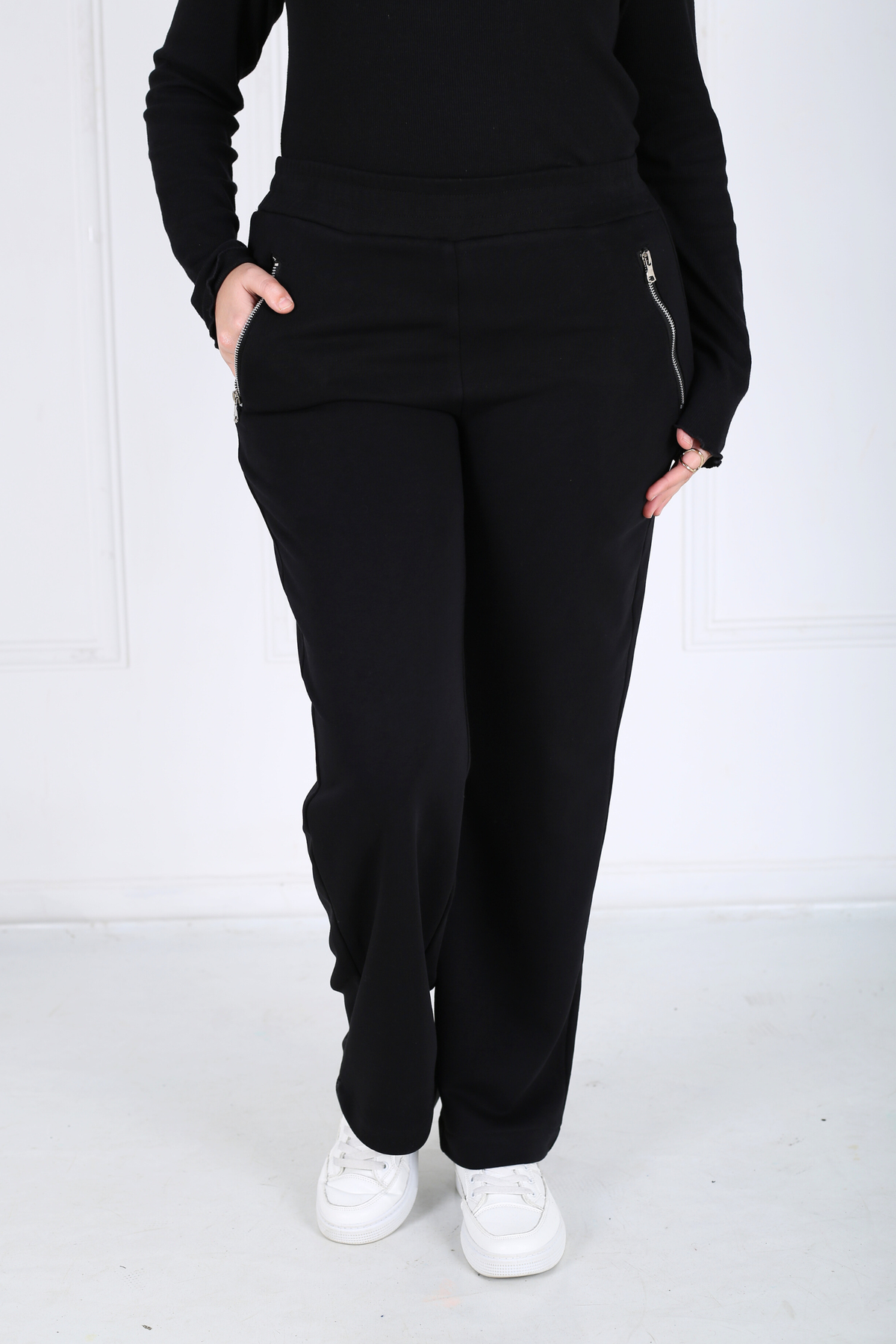 Pantalon Femme - Droit Poches Zippées CE - Molleton Chaud