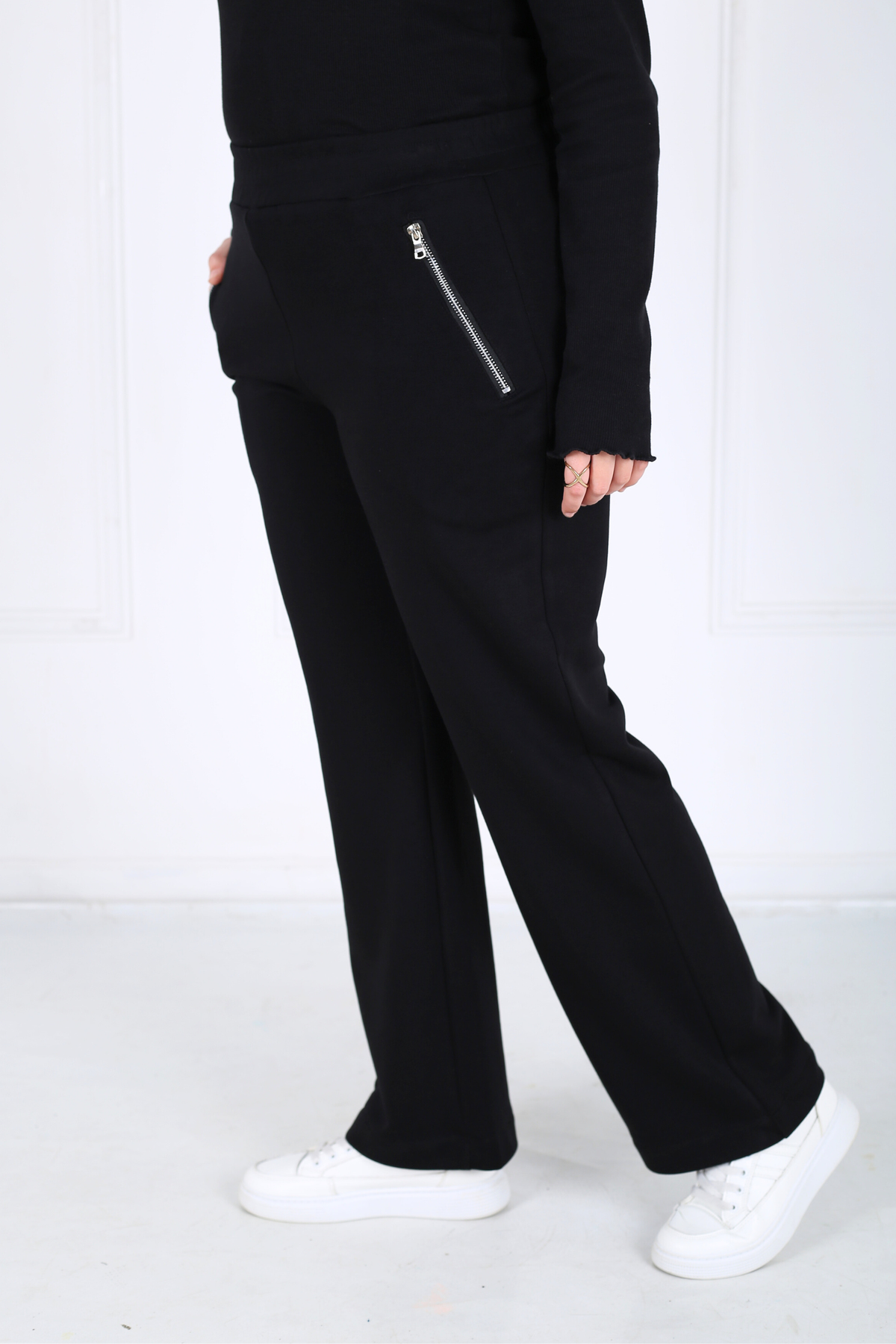 Pantalon Femme - Droit Poches Zippées CE - Molleton Chaud