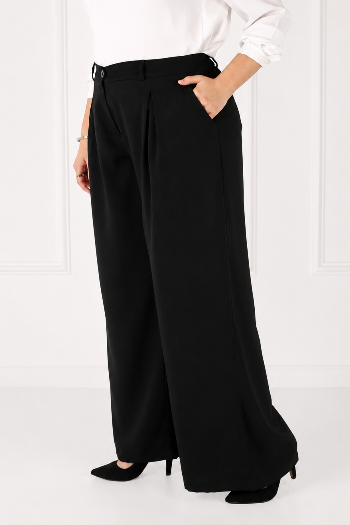 Pantalon Femme - Palazzo à Plis - Crêpe Corée