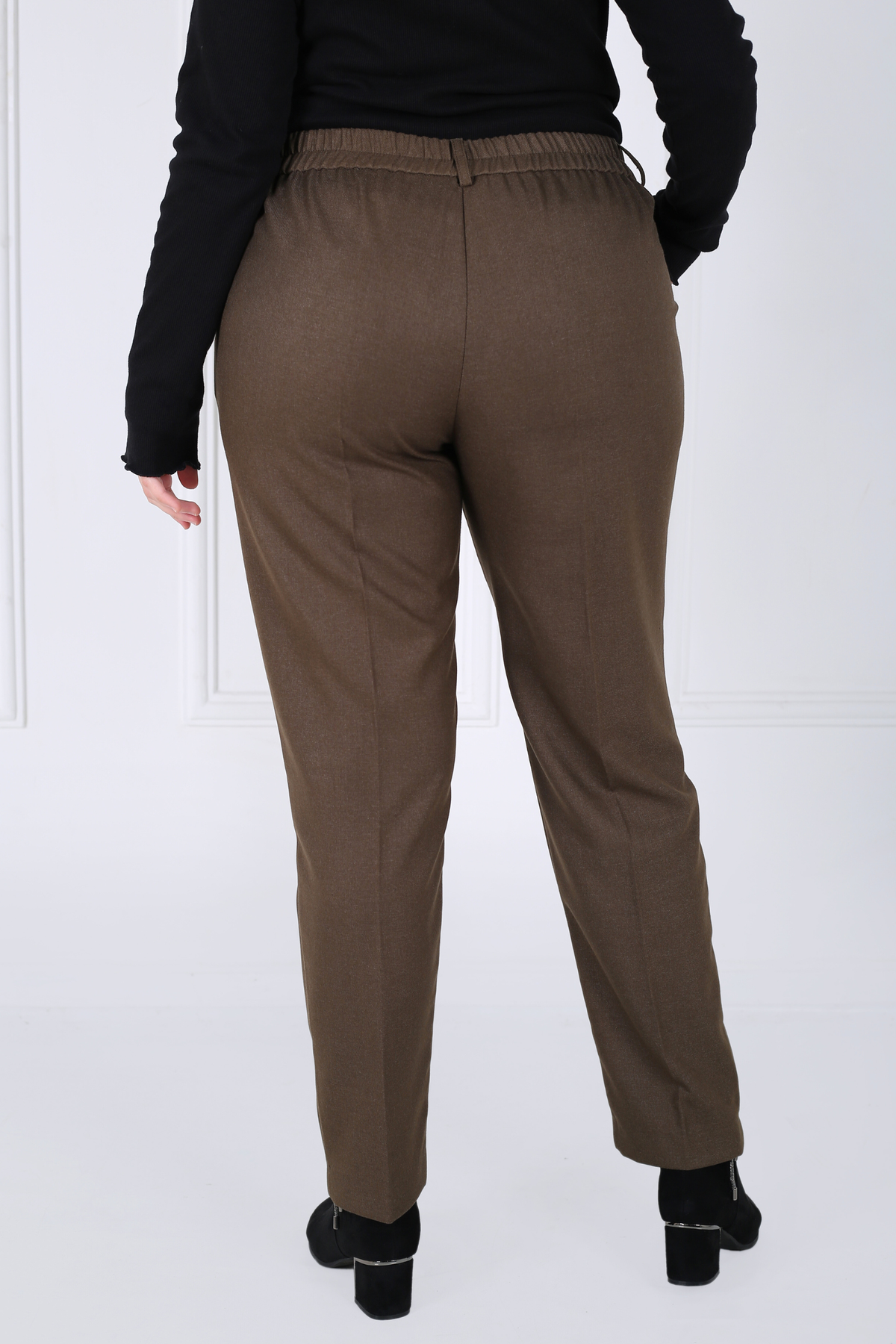 Pantalon Femme - Classique à Fentes CE Chaud - Flanelle Drapée