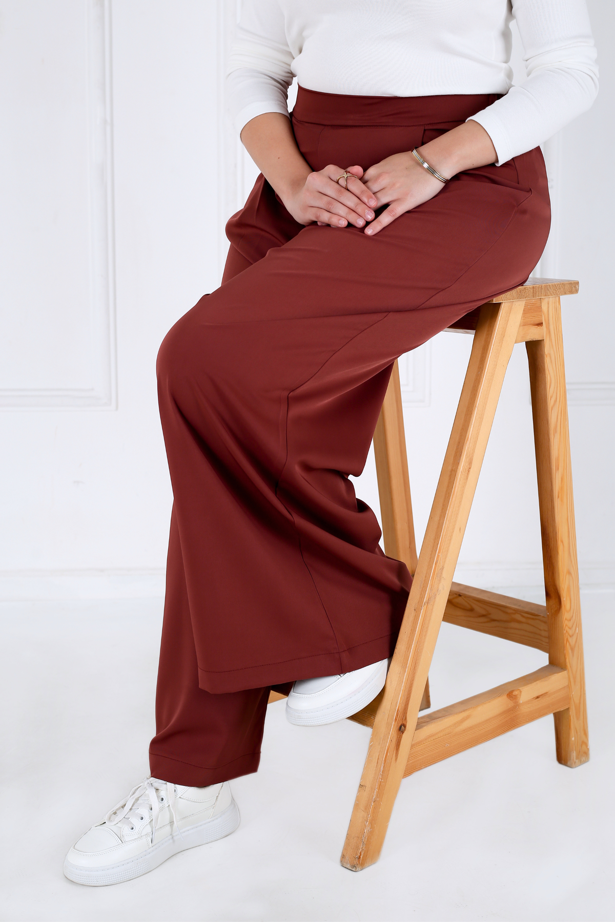 Pantalon Femme - Pantalon Jupe à Plis - Crêpe Prada