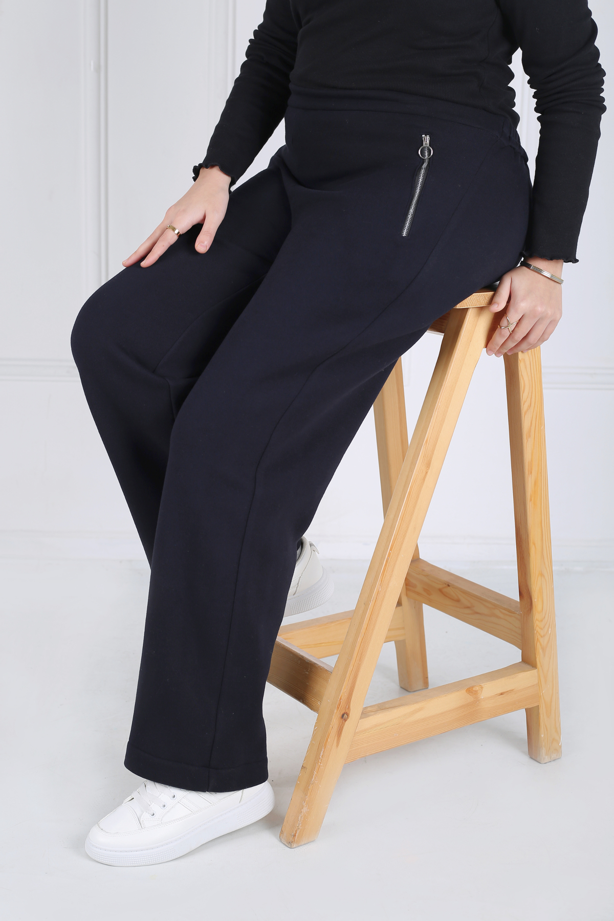 Pantalon Femme - Droit Poches Zippées - Molleton Gratté Chaud 🔥