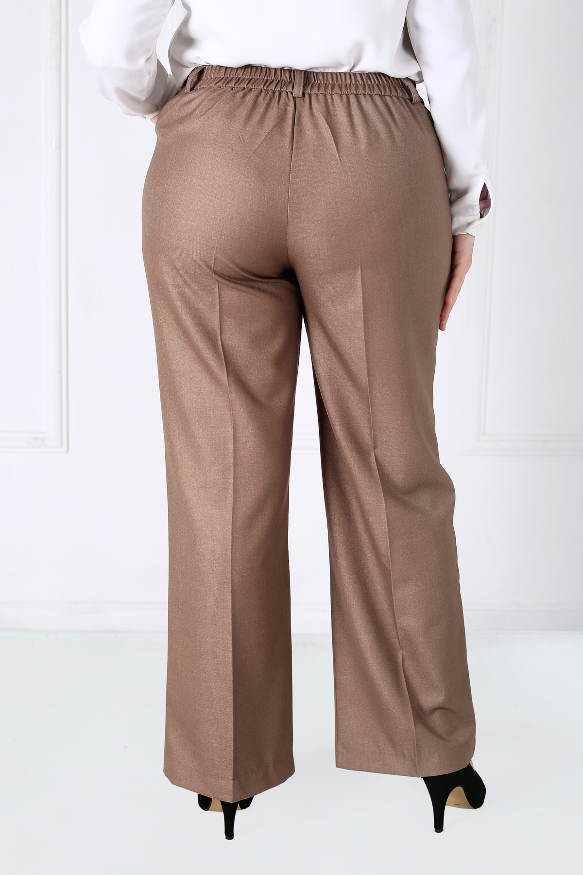 Pantalon Femme - Classique Large à Bouton - Flanelle Légère