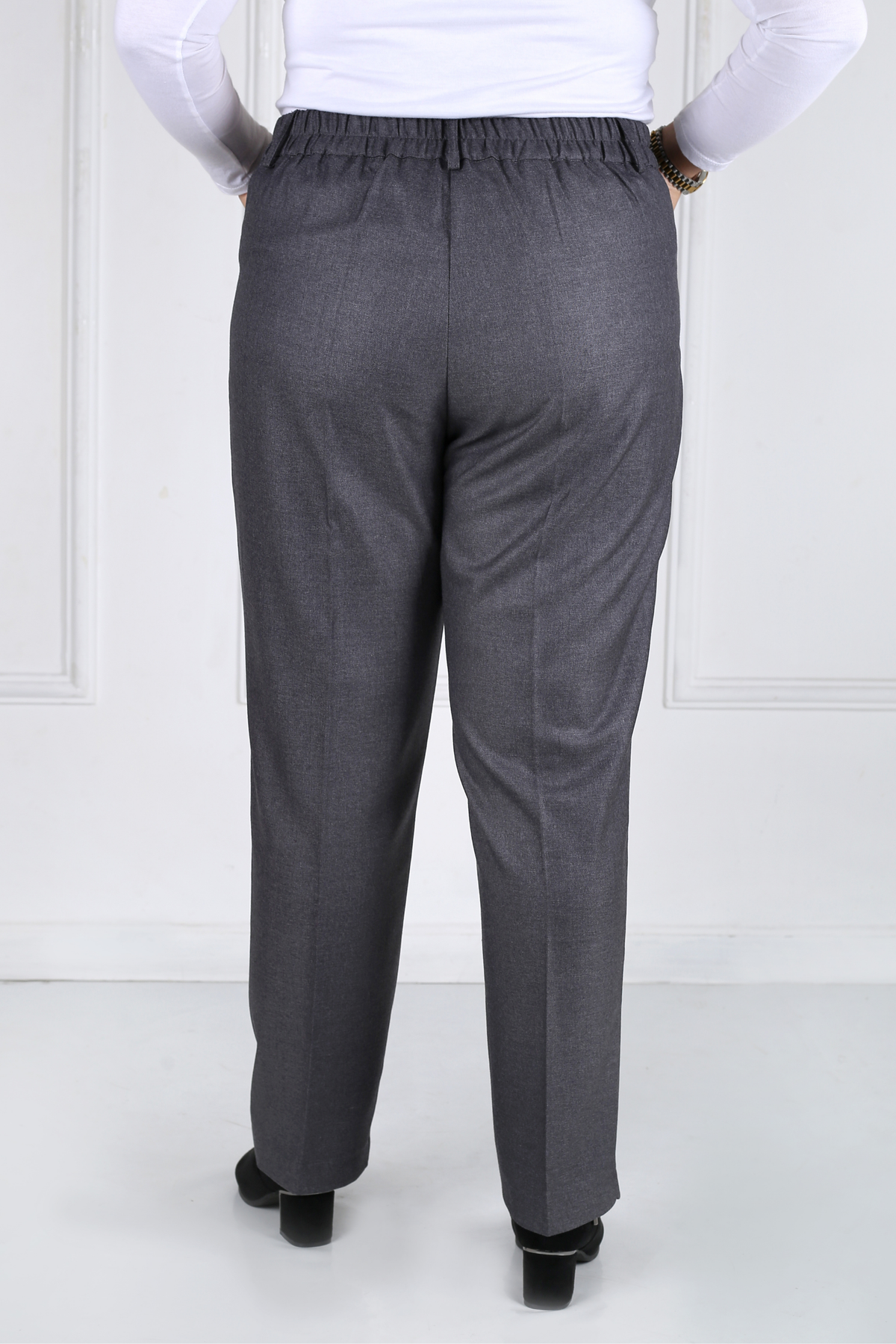 Pantalon Femme - Classique Droit - Flanelle Drapée