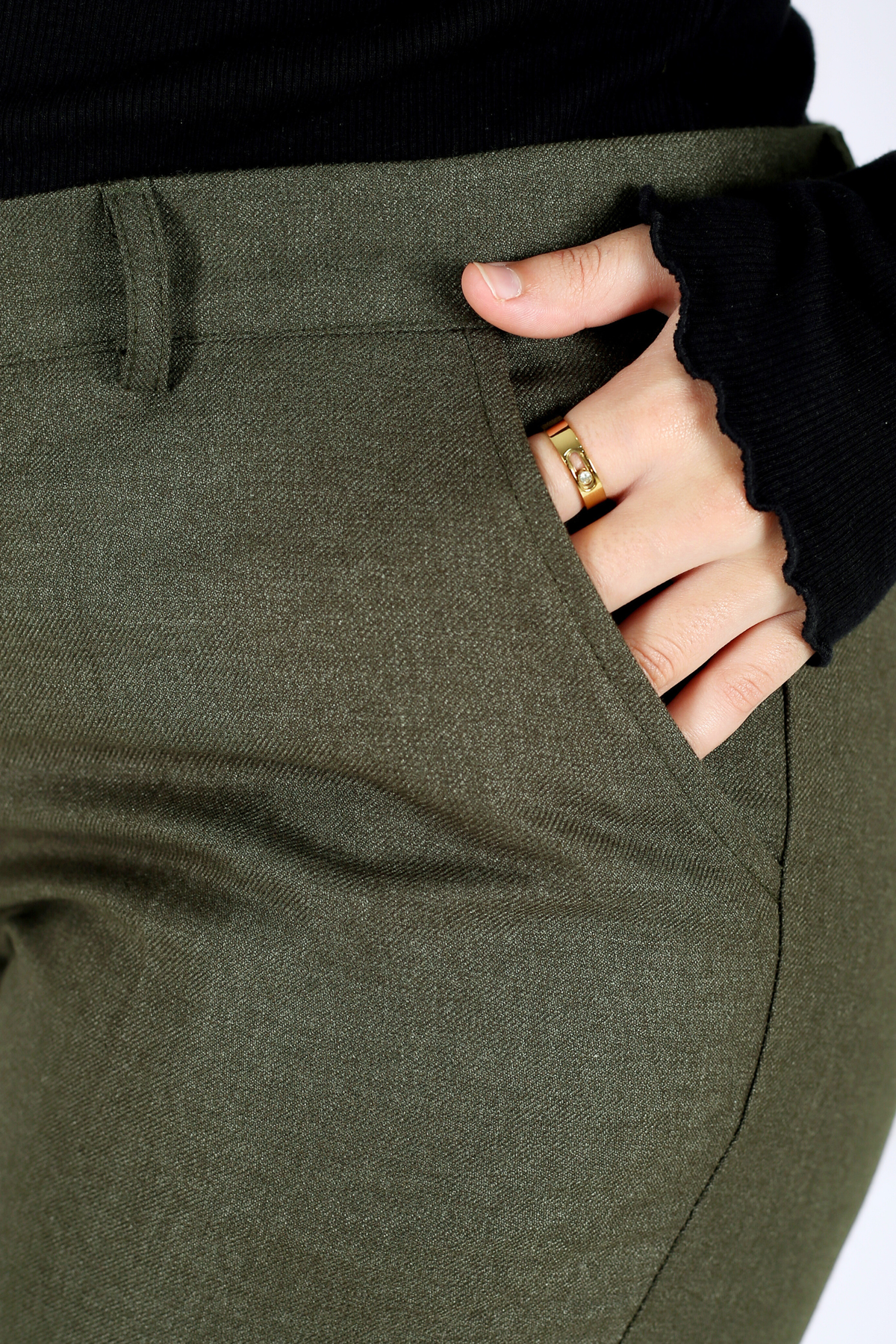 Pantalon Femme - Classique à Fentes Chaud - Flanelle Drapée