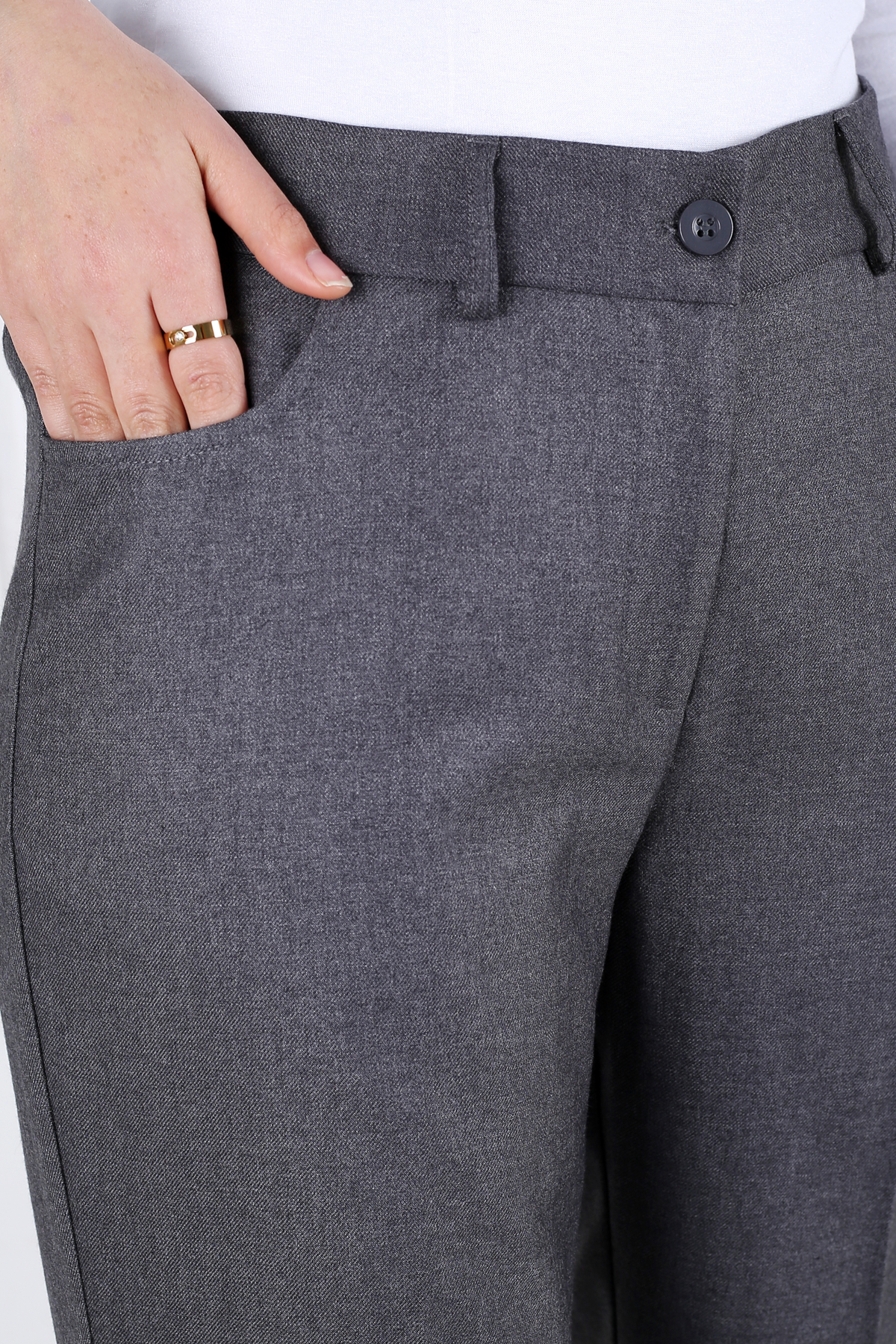 Pantalon Femme - Classique Droit - Flanelle Drapée