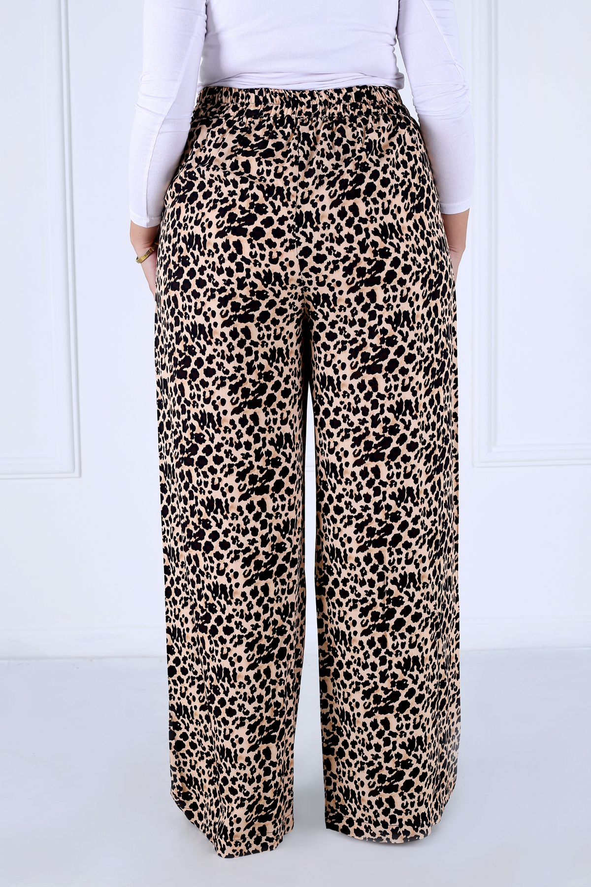 Pantalon Femme - Casual Large - Viscose Motifs Léopard