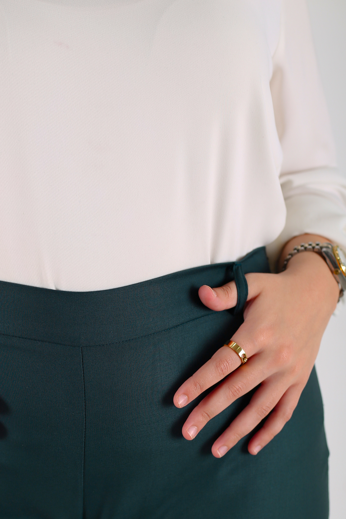 Pantalon Femme - Classique Droit - Twill Tailleur Léger