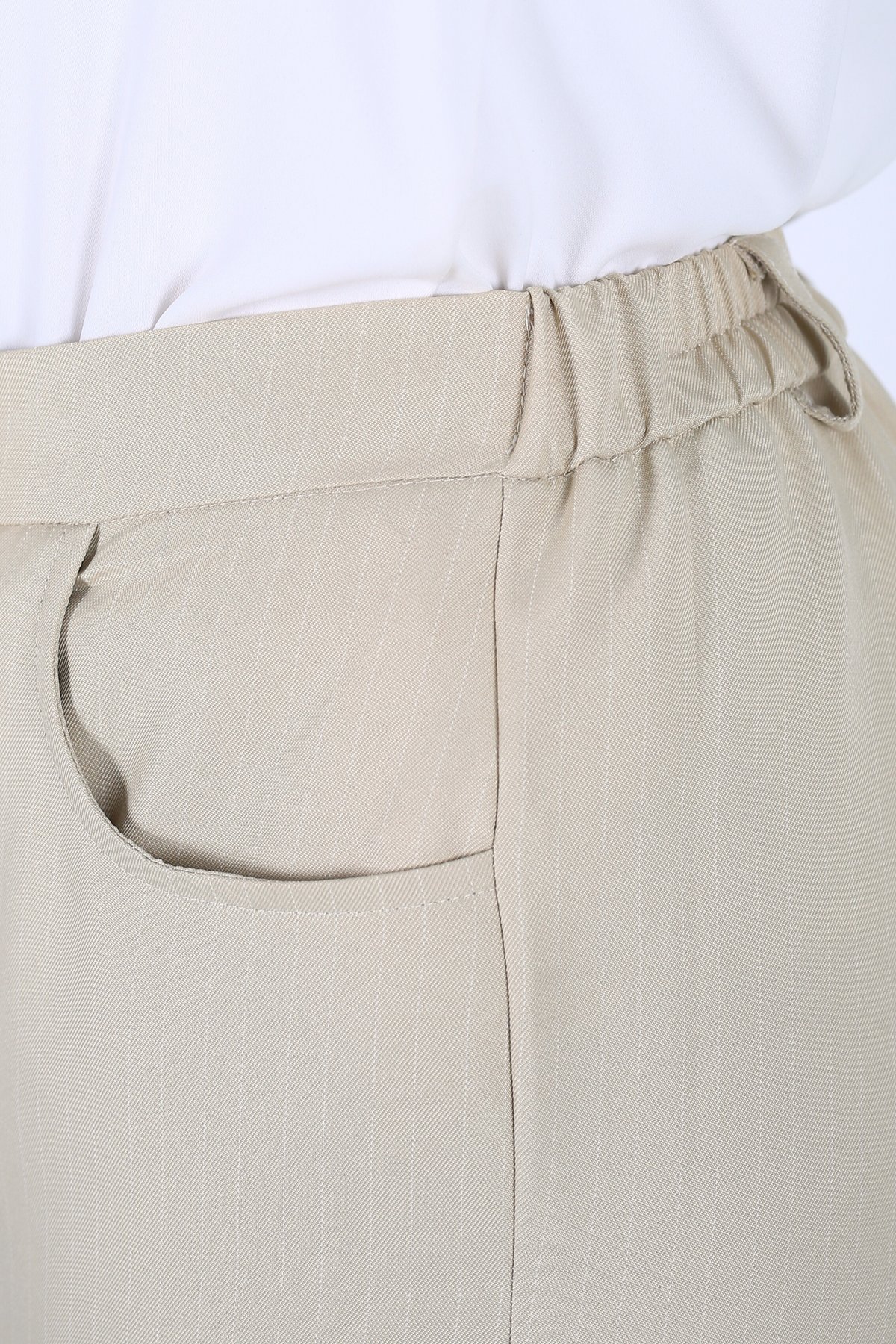 Pantalon Femme - Classique Large - Gabardine Tailleur Rayé