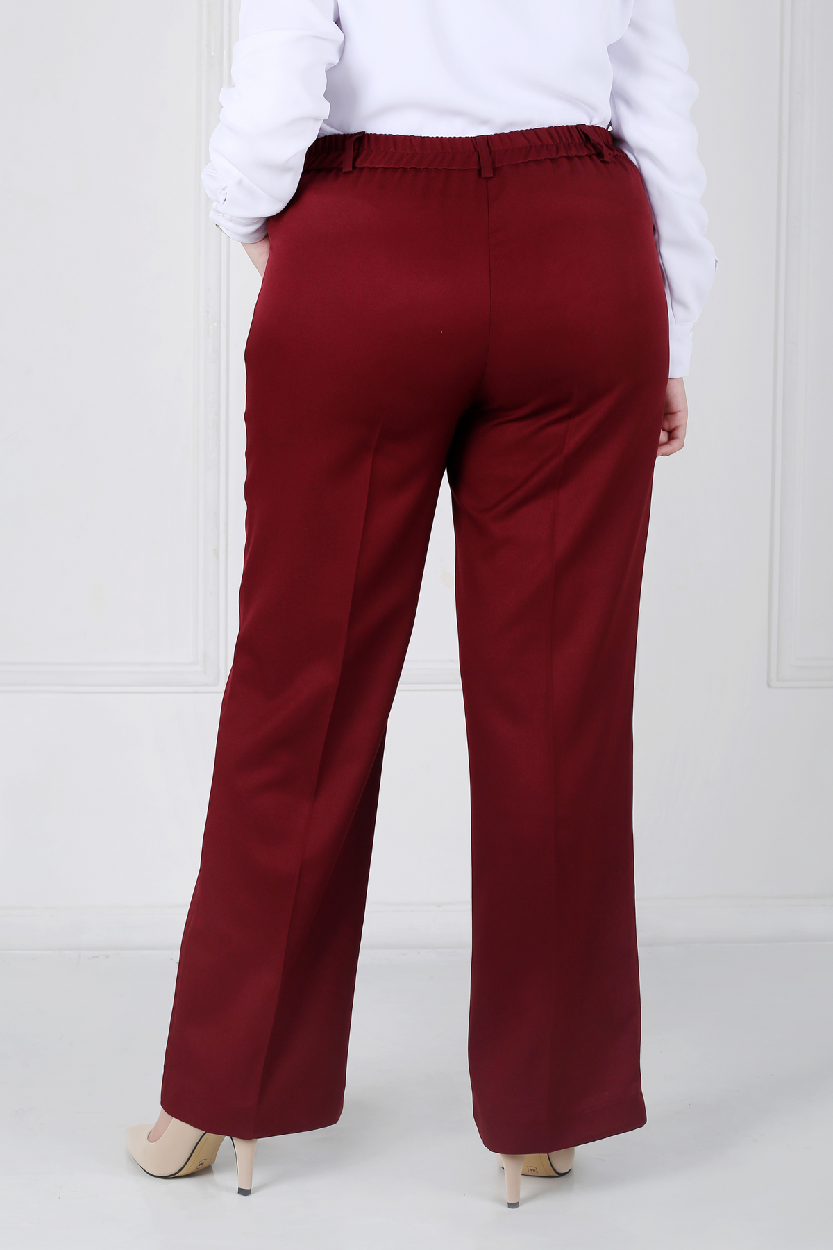 Pantalon Femme - Classique Large Brodé - Gabardine Tailleur