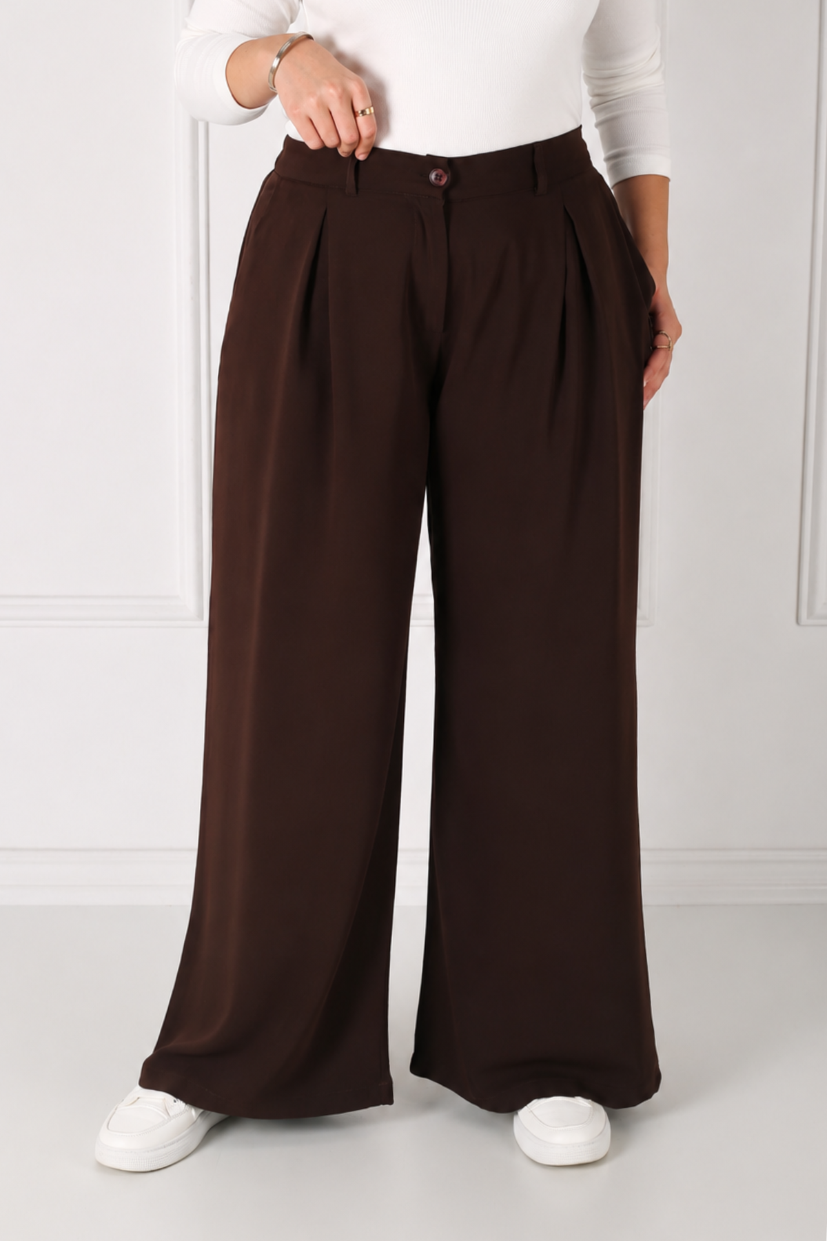 Pantalon Femme - Palazzo à Plis - Crêpe Corée